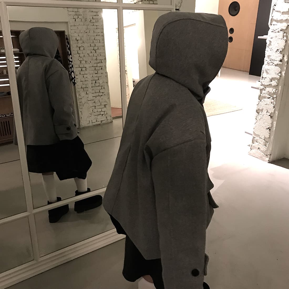 재고 있음 한국 chic 레트로 품격 캐주얼 겨울 후드 보온 빅 포켓 쇼트 스타일 코트 모직 외투 상세 이미지 21
