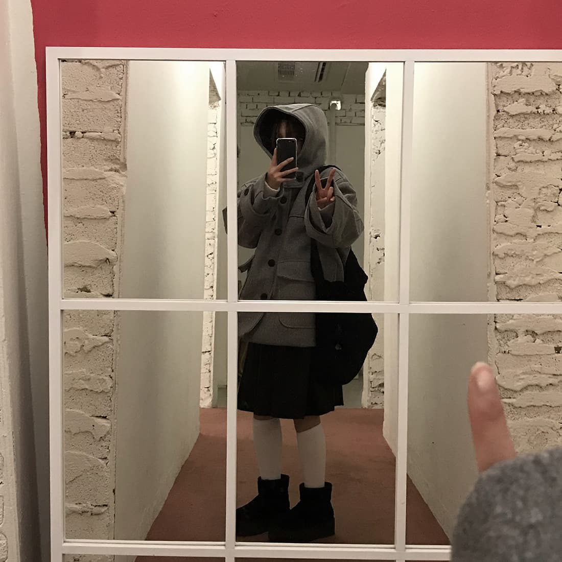 재고 있음 한국 chic 레트로 품격 캐주얼 겨울 후드 보온 빅 포켓 쇼트 스타일 코트 모직 외투 상세 이미지 28