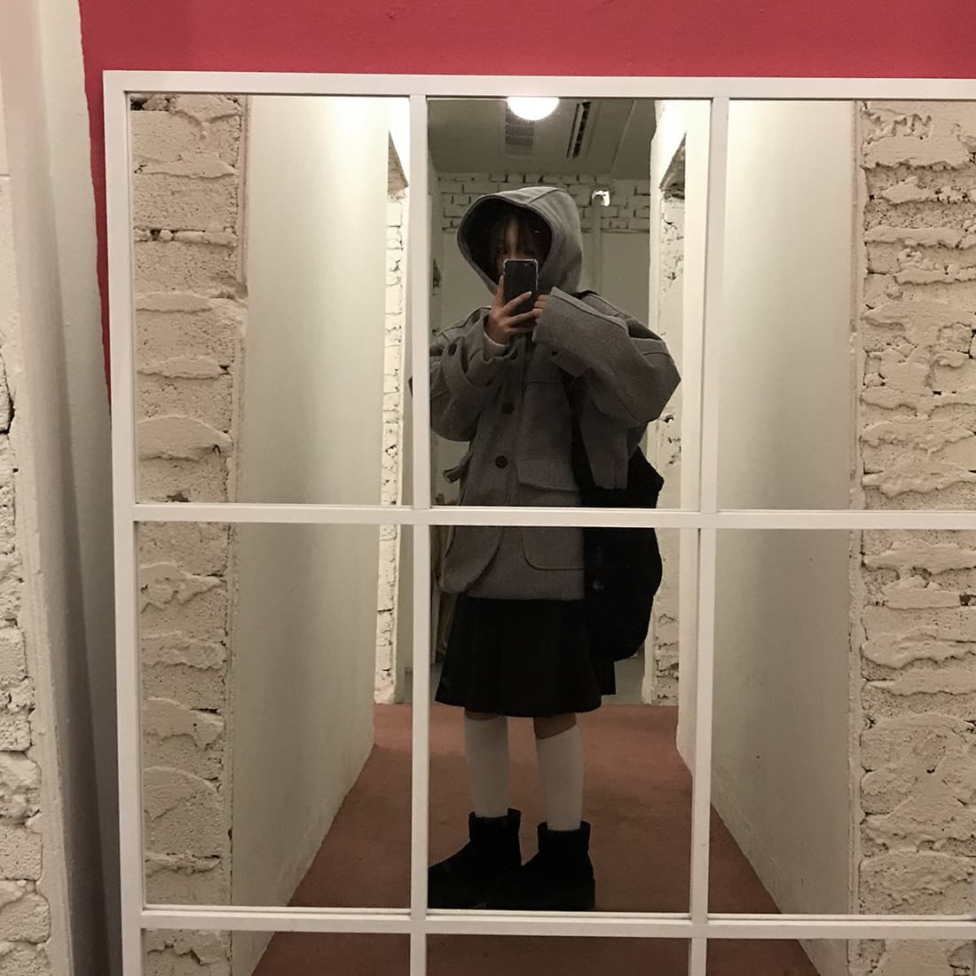 재고 있음 한국 chic 레트로 품격 캐주얼 겨울 후드 보온 빅 포켓 쇼트 스타일 코트 모직 외투 상세 이미지 29