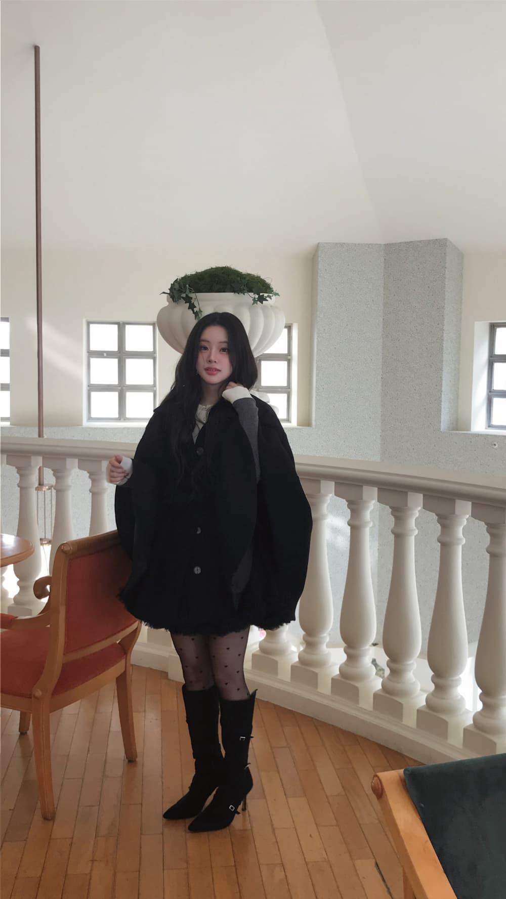 재고 있음 한국 작은 대중 품격 분위기 센스 망토 모직 외투 부드러운 바람 연령 감소 레이스업 모직 코트 여성 상세 이미지 17