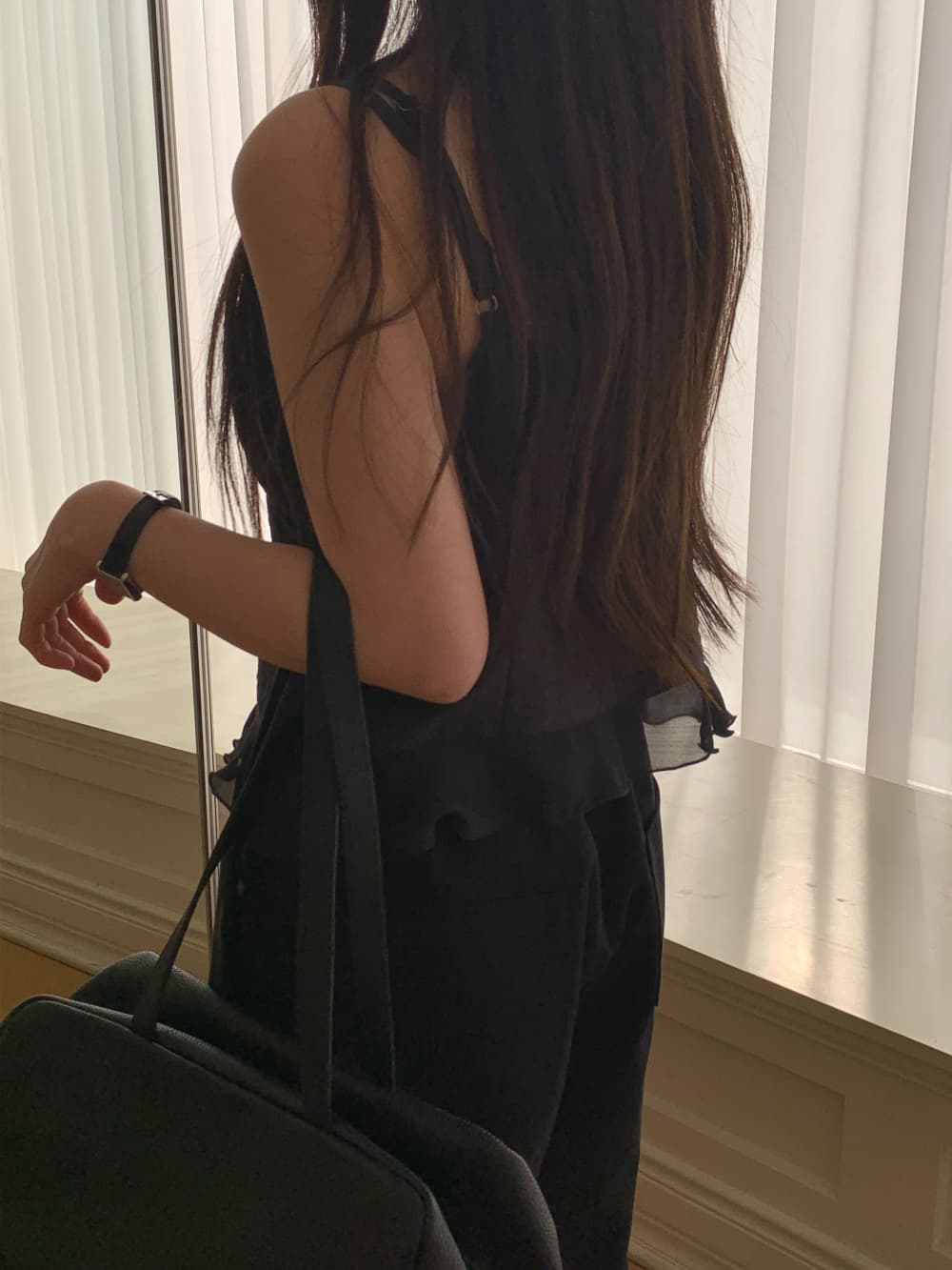 한국 chic 봄 여름 스택 Pleat 측면 다용도 스택 착용 캐미솔 상세 이미지 10