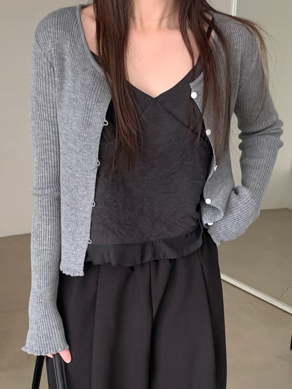 한국 chic 봄 여름 스택 Pleat 측면 다용도 스택 착용 캐미솔 상세 이미지 12