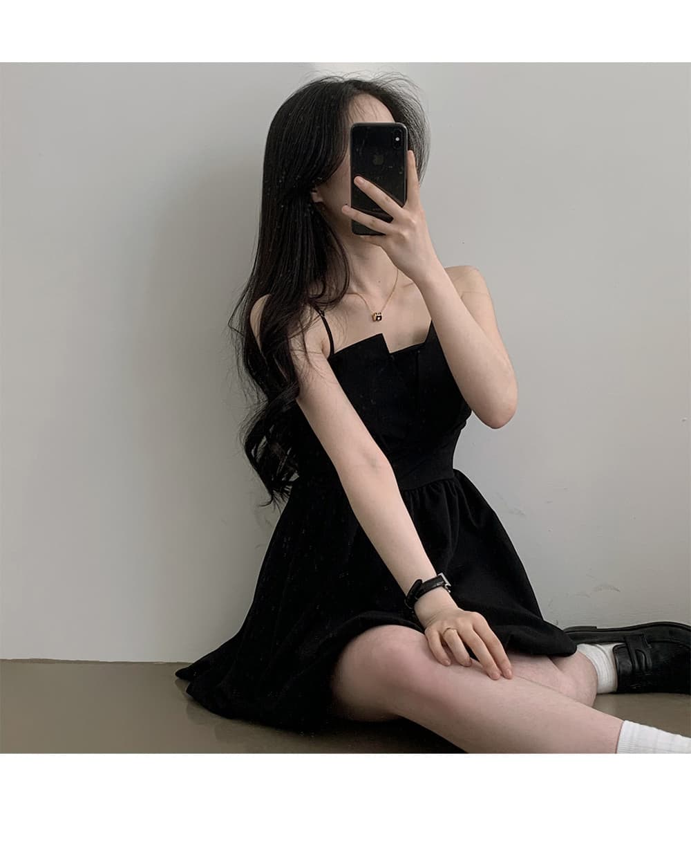 한국 chic 프랑스식 소녀 센스 나비 넥타이 주름 작은 키 꽃밭 슬립 드레스 상세 이미지 21