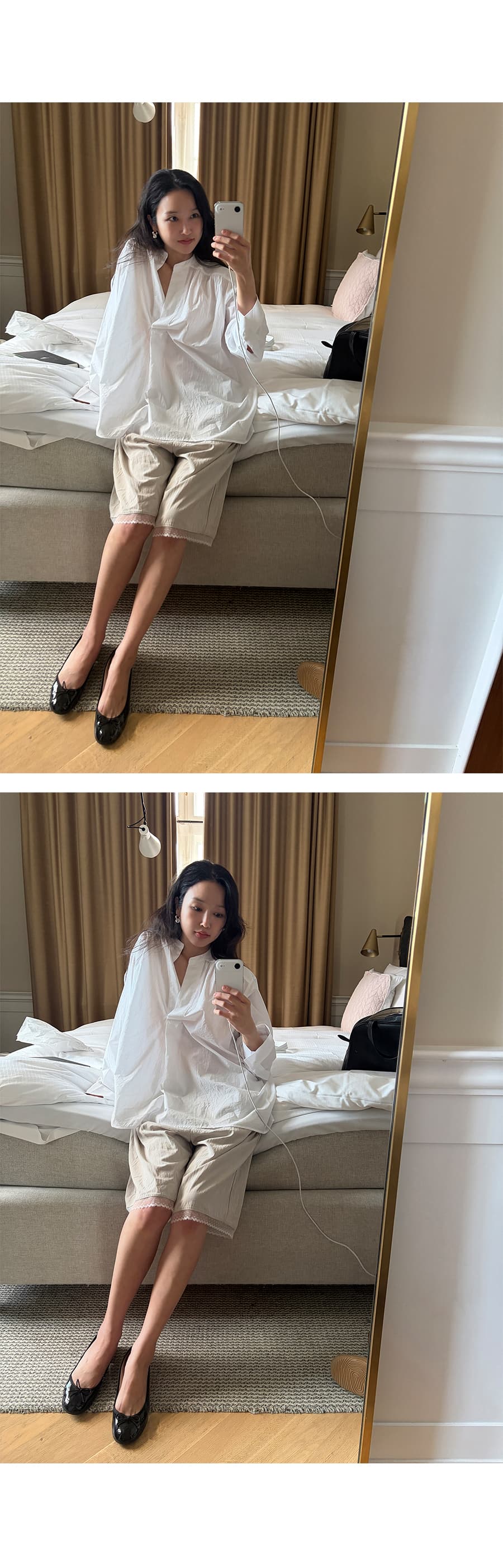 한국 chic 스탠드 칼라 풀오버 셔츠 미니멀리즘 루즈핏 가을 어깨 소매 느긋한 품격 맨위 상세 이미지 13