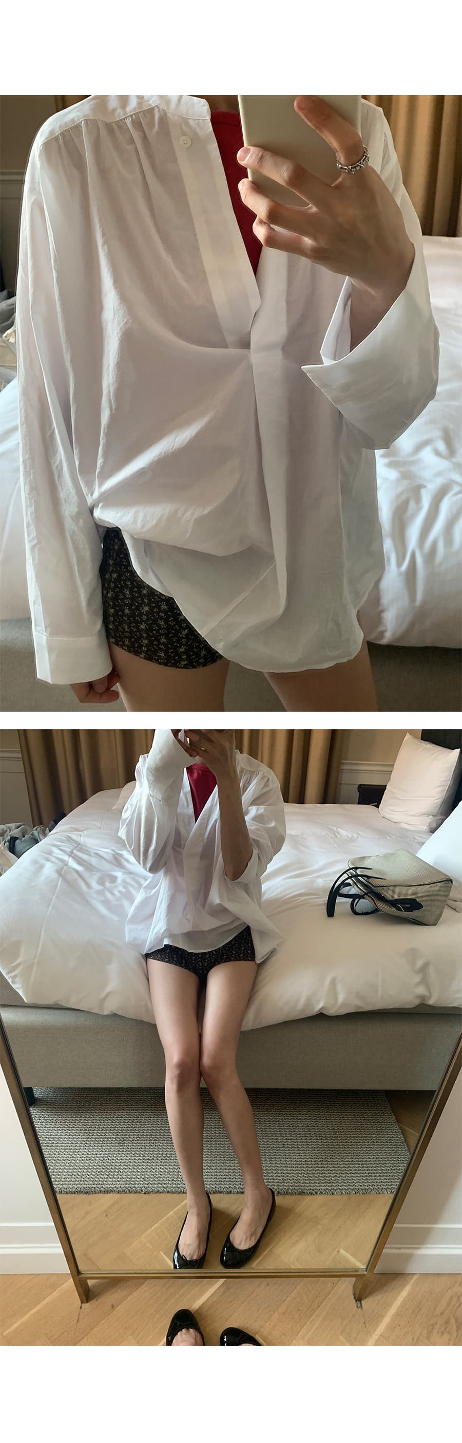 한국 chic 스탠드 칼라 풀오버 셔츠 미니멀리즘 루즈핏 가을 어깨 소매 느긋한 품격 맨위 상세 이미지 16