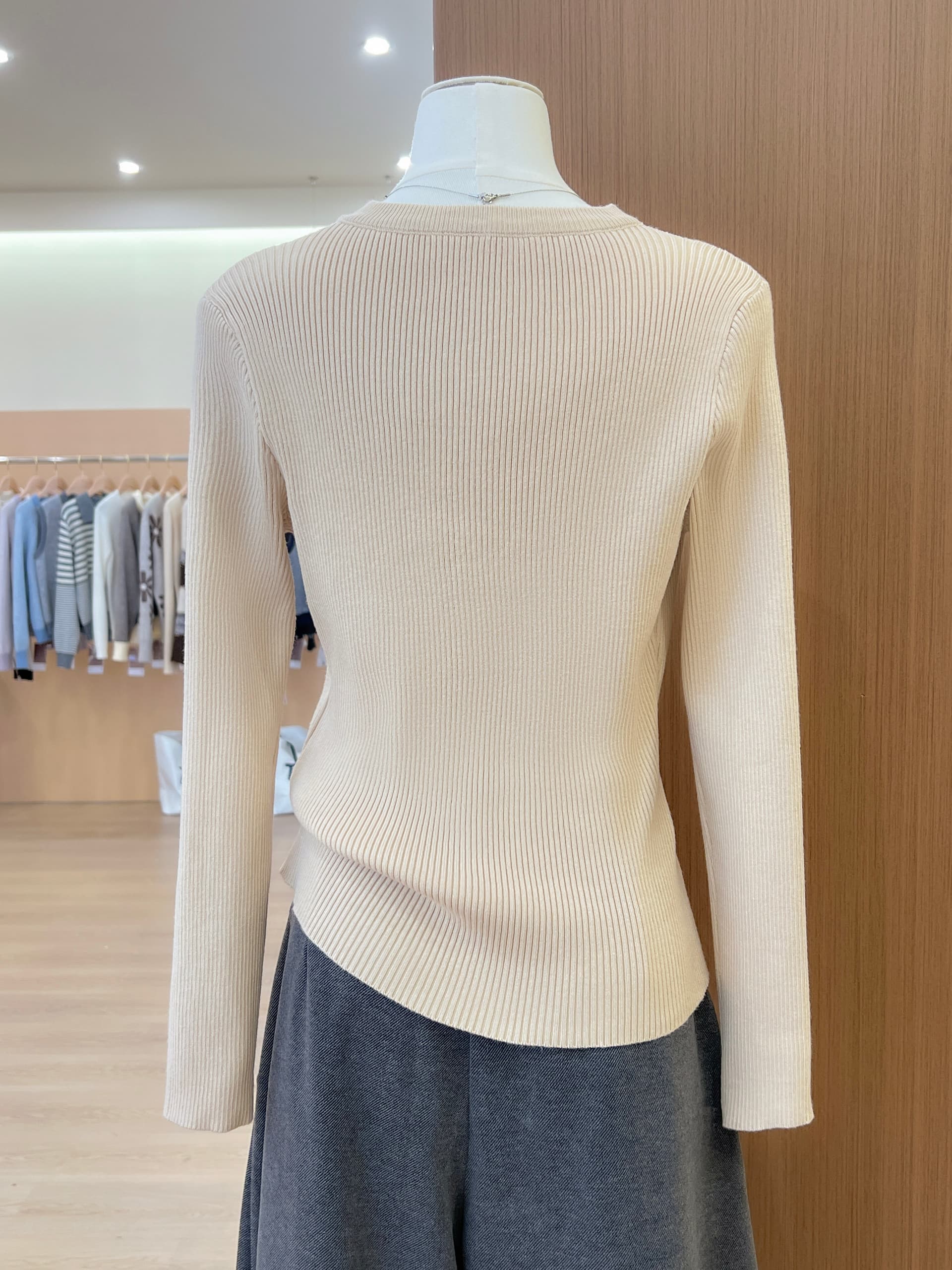 실사 빨간색 행침 목 페이크 레이어드 니트 스웨터 여성 가을 겨울 아름다운 몸매 가꾸기 스웨터 인사이드 가져 가라. 기본 셔츠 맨위 상세 이미지 14