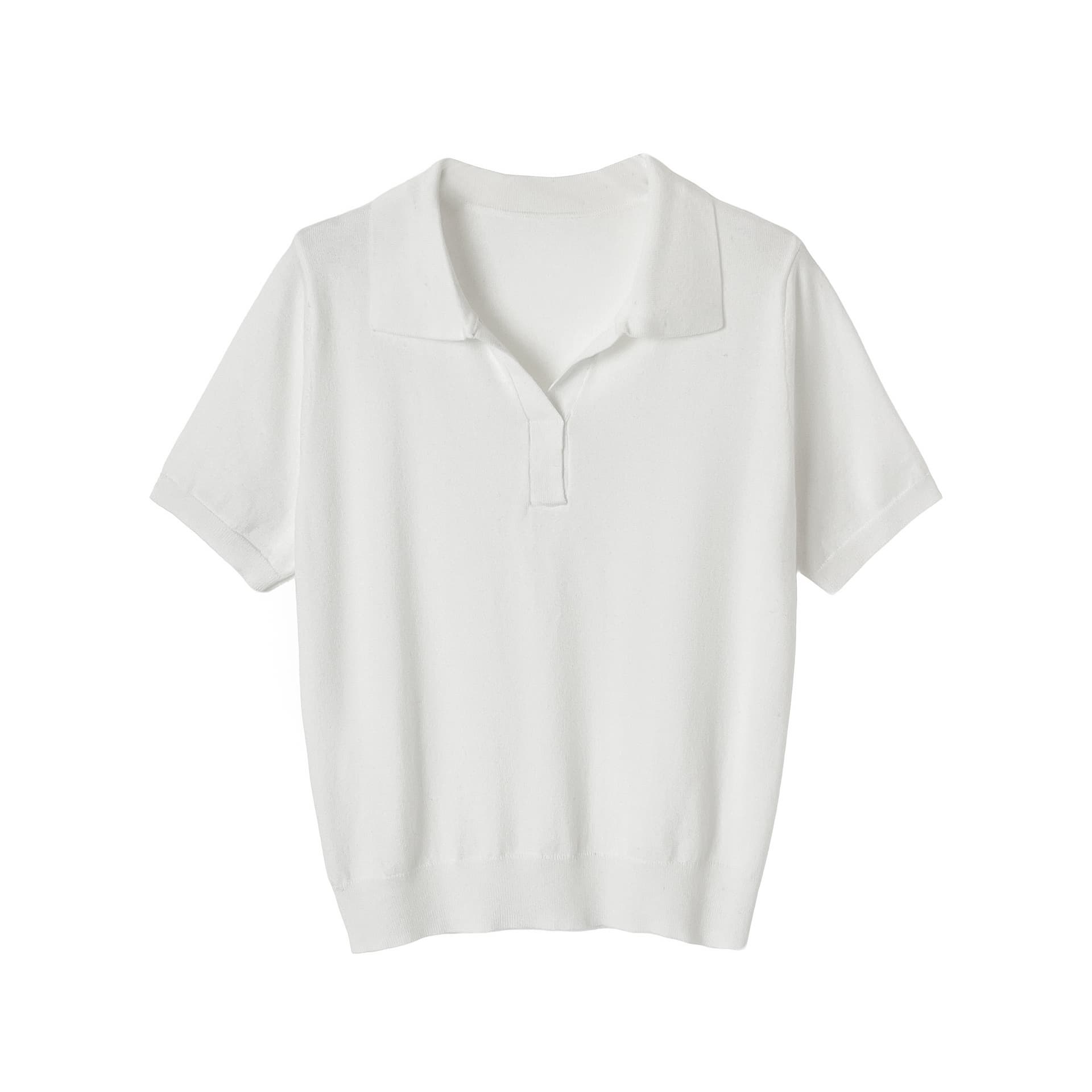 실사 오래된 돈 바람 POLO 칼라 익스트림 제인 상쾌 품격 니트 스웨터 여성 봄 여름 상세 이미지 2