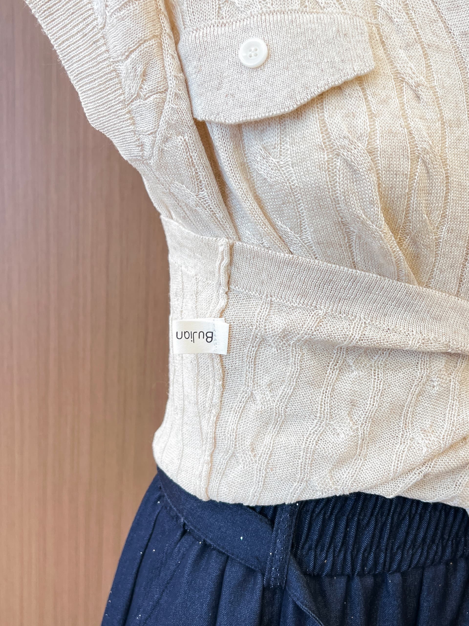 실사 작은 대중 POLO 칼라 반팔 니트 오픈 가디건 여성 여름 얇은 스타일 다용도 슬림해 보이는 품격 맨위 트렌디 상세 이미지 10