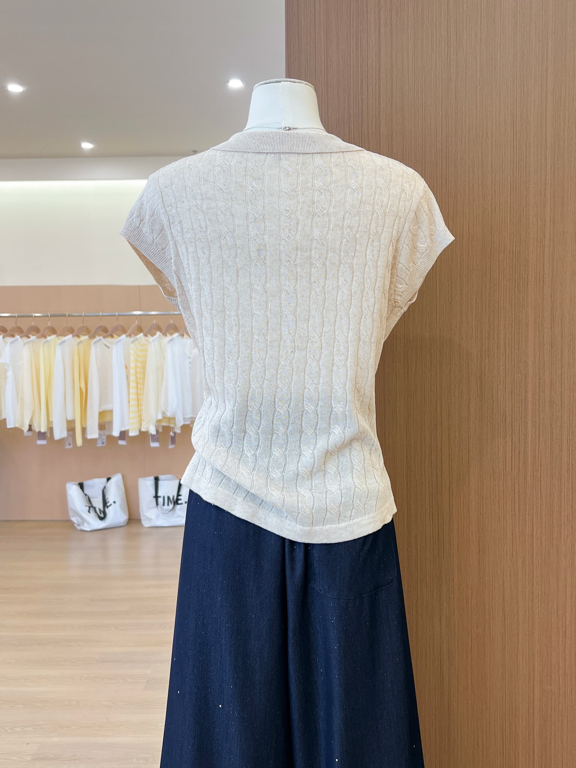 실사 작은 대중 POLO 칼라 반팔 니트 오픈 가디건 여성 여름 얇은 스타일 다용도 슬림해 보이는 품격 맨위 트렌디 상세 이미지 11
