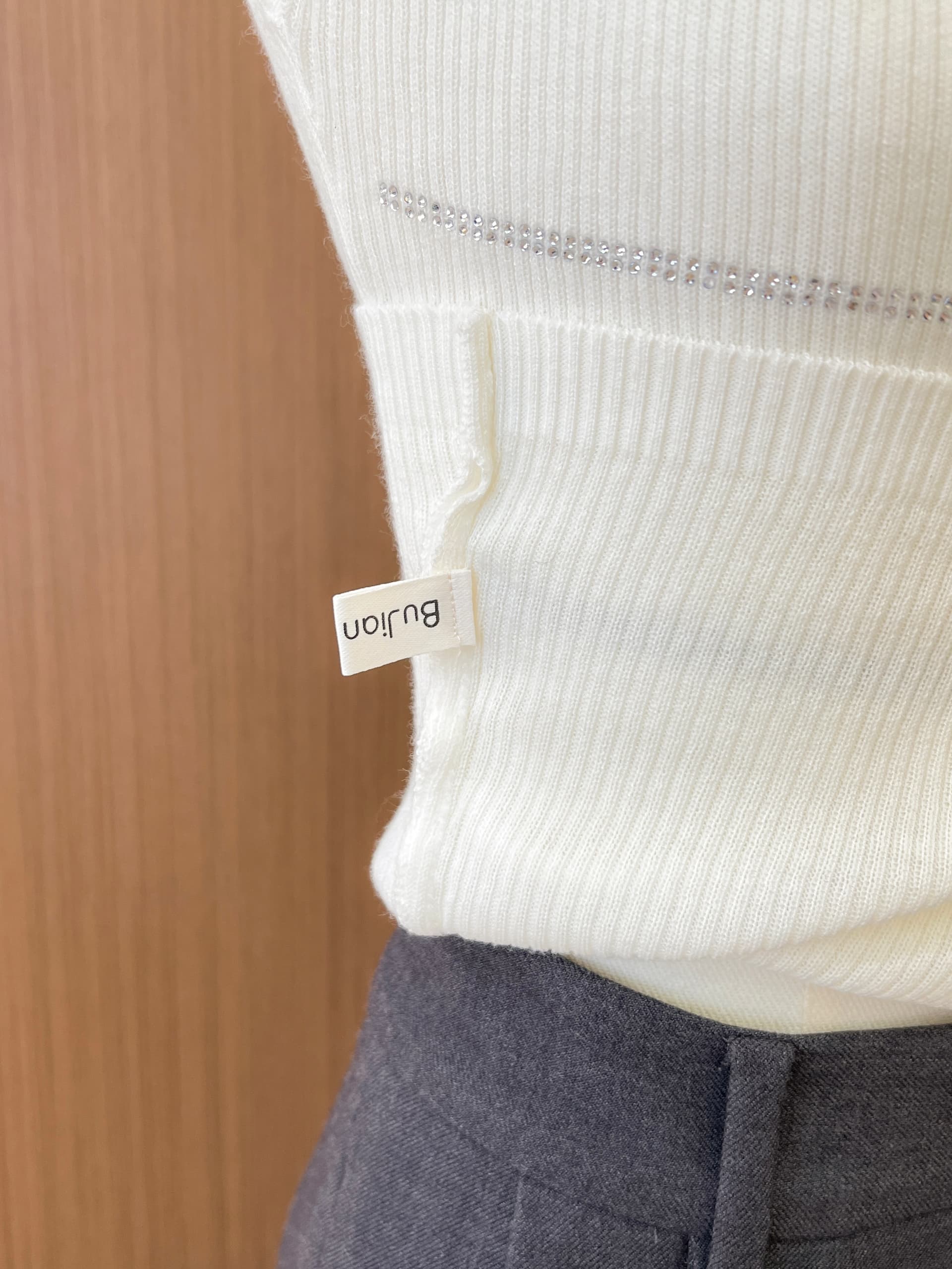 실사 프랑스식 배색 외국 가스 작은 날다 소매 짠 셔츠 여성 2026 여름 새로운 몸매 가꾸기 아름다운 맨위 상세 이미지 11