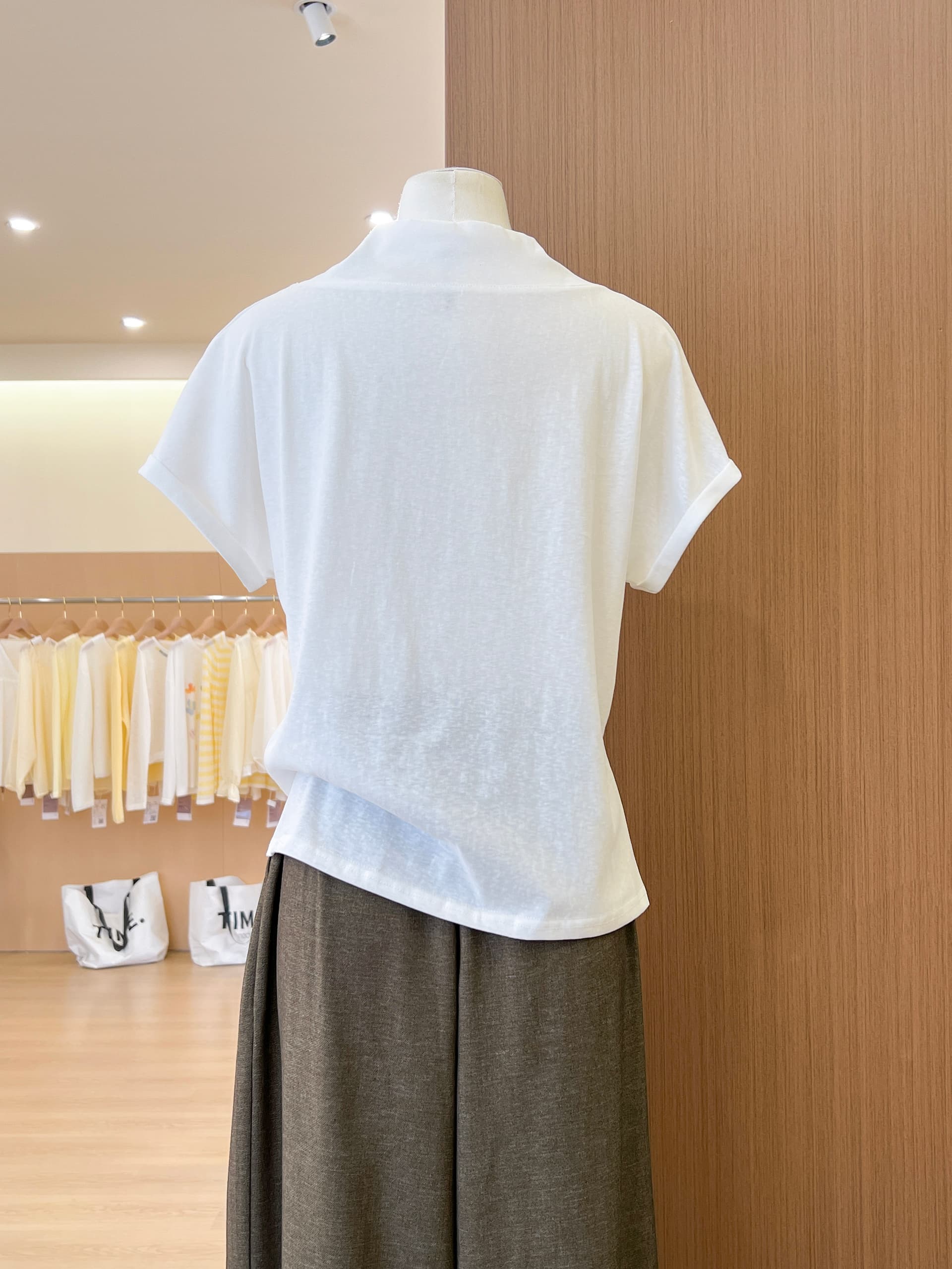 실사 여름 전체 집합 착용 가져 가라. 한 부서 느긋한 chic 고급 센스 화이트 반팔 티셔츠 반신 치마 세트 여성 상세 이미지 10