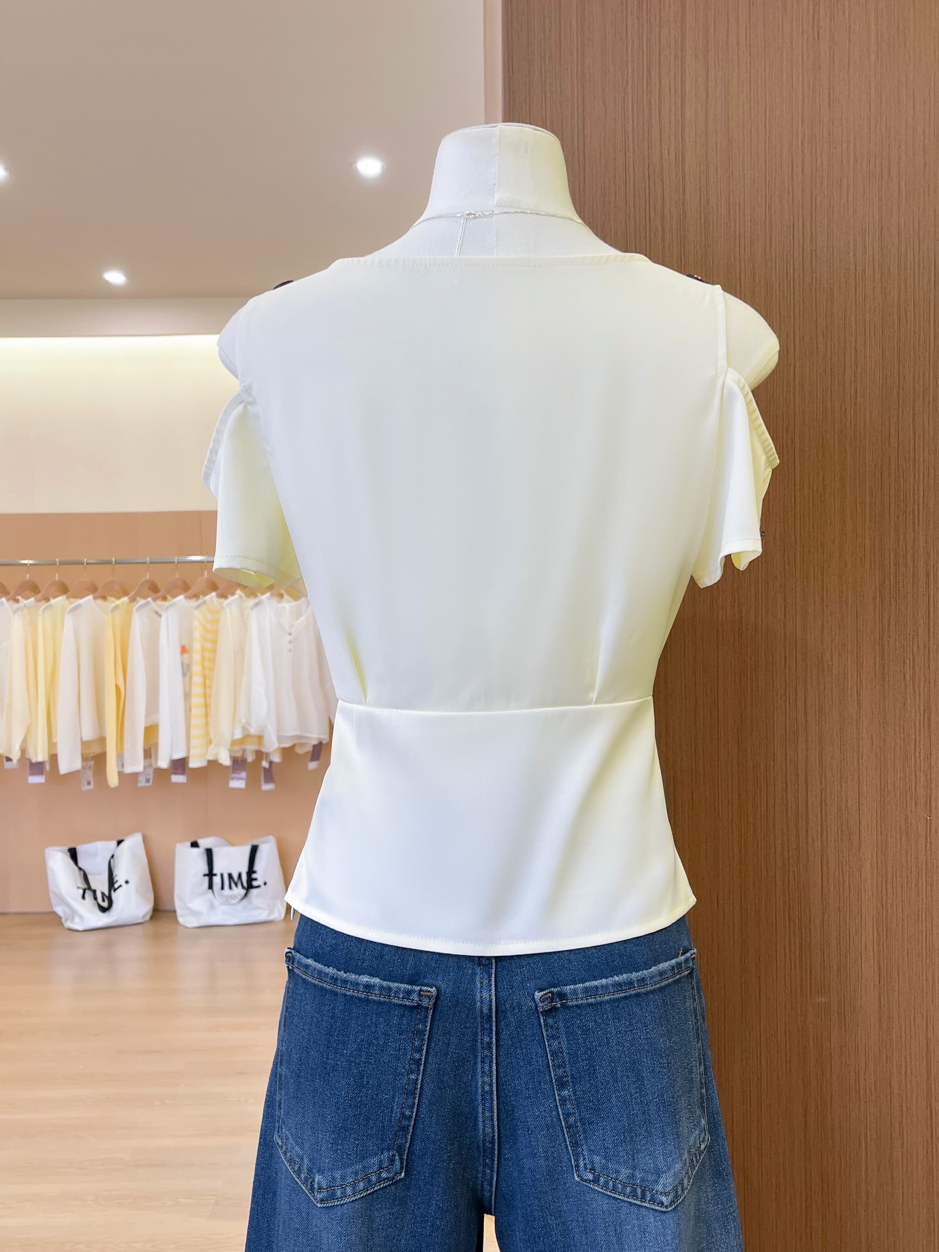 실사 여름 디자인 센스 작은 대중 오프숄더 달콤한 핫걸 반팔 여성 셔츠 다용도 몸매 가꾸기 Chic 아름다운 맨위 상세 이미지 12