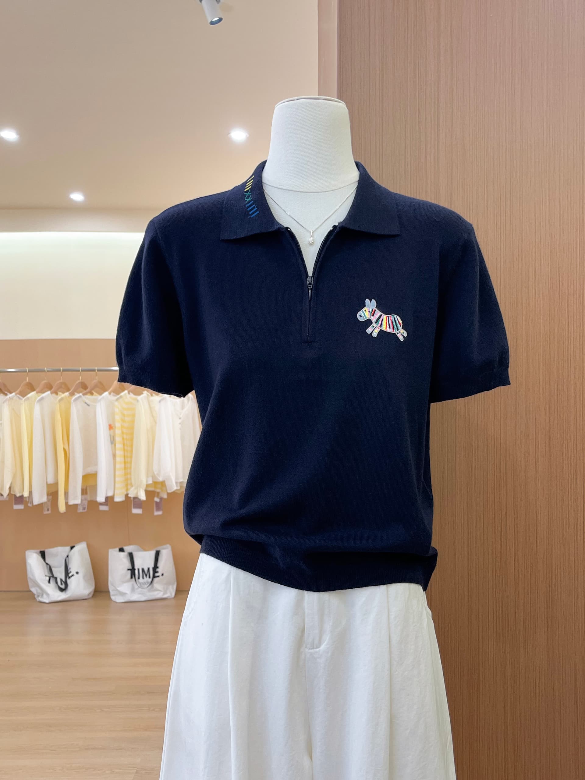 실사 작은 말 자수 니트 반팔 티셔츠 여성 여름 한 부서 고유 한 Chic 캐주얼 다용도 POLO 셔츠 맨위 상세 이미지 20