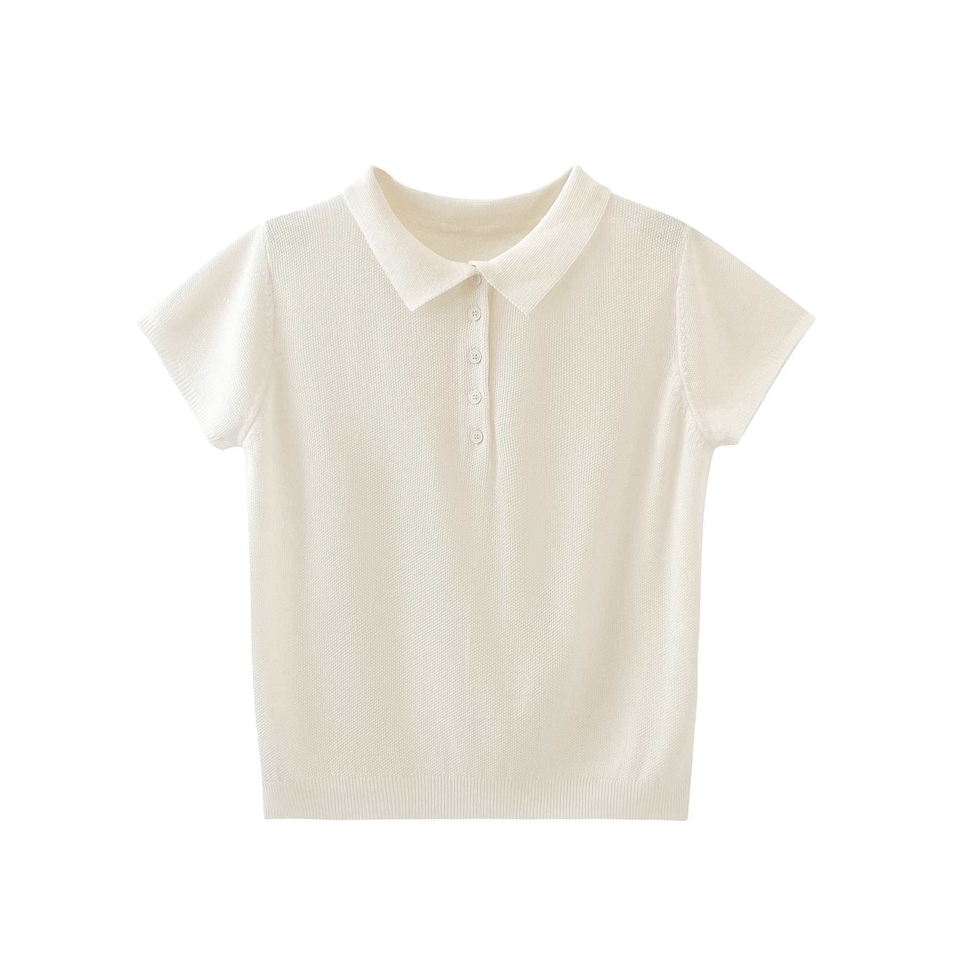 실사 POLO 칼라 얼음 실크 니트 반팔 여성 2026 여름 새로운 통기성 출퇴근 다용도 기타 색상 맨위 상세 이미지 2