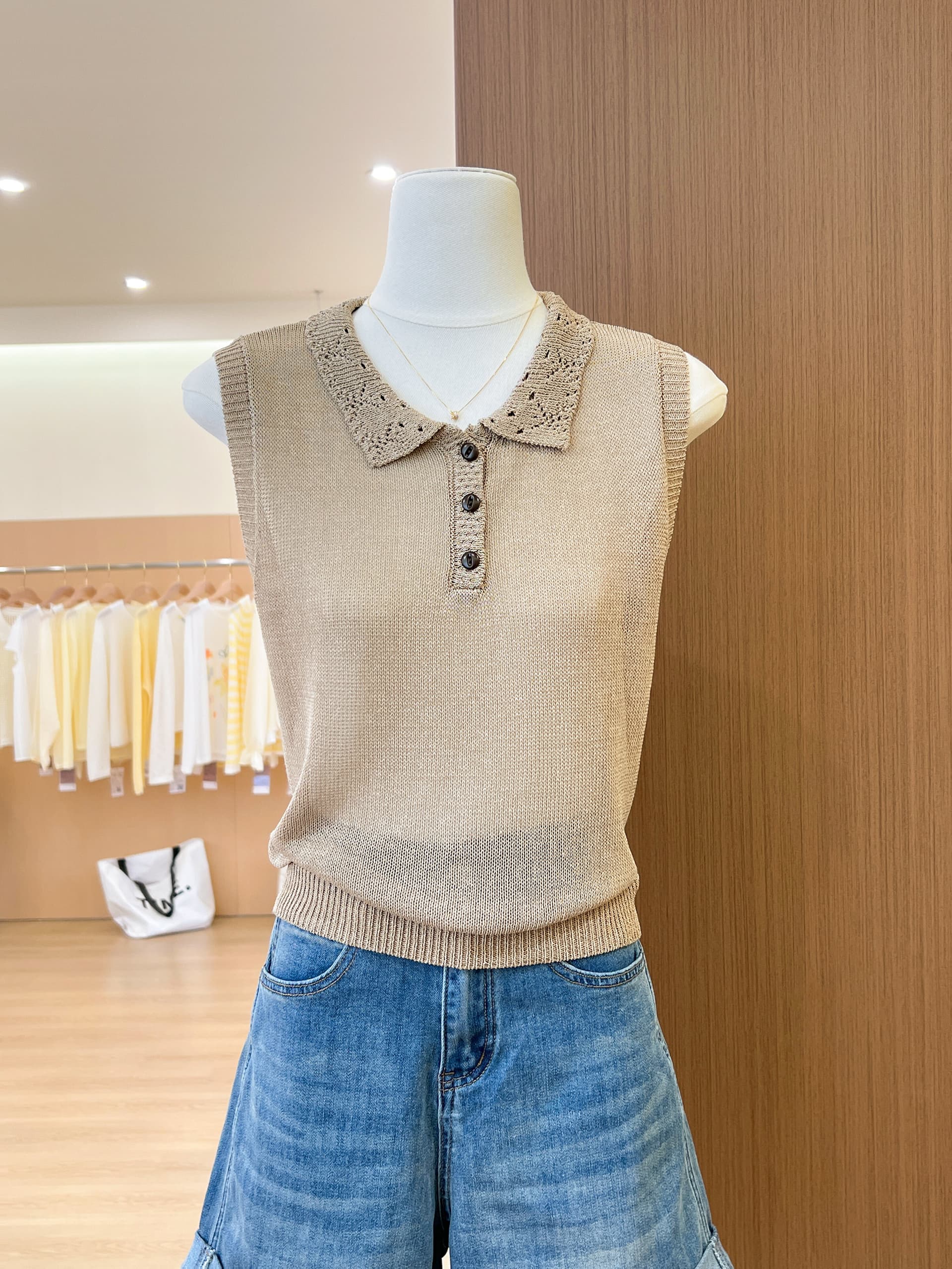 실사 오래된 돈 바람 POLO 칼라 니트 반팔 티셔츠 여성 여름 새로운 조수 브랜드 나가라. 외국 가스 작은 셔츠 상세 이미지 8