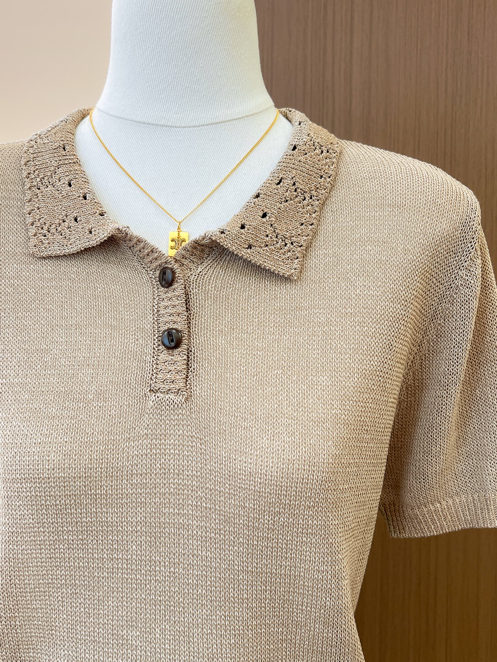 실사 오래된 돈 바람 POLO 칼라 니트 반팔 티셔츠 여성 여름 새로운 조수 브랜드 나가라. 외국 가스 작은 셔츠 상세 이미지 18