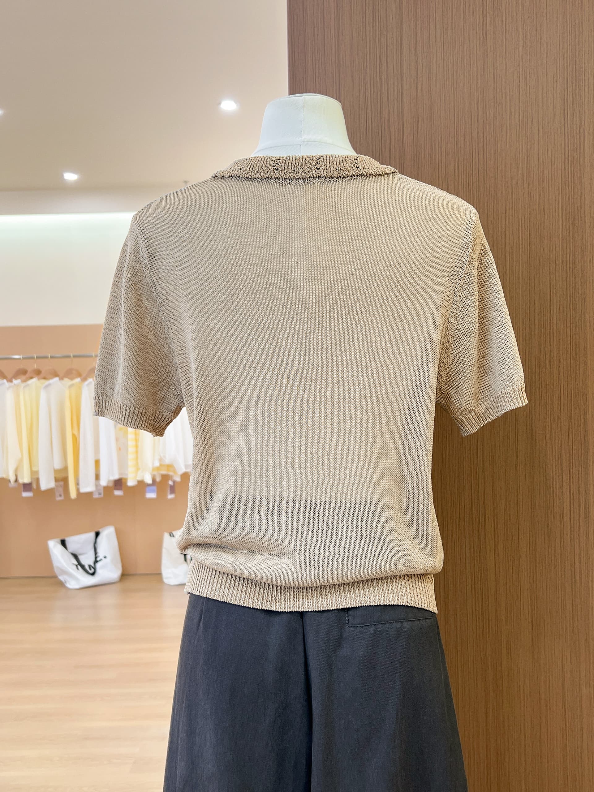 실사 오래된 돈 바람 POLO 칼라 니트 반팔 티셔츠 여성 여름 새로운 조수 브랜드 나가라. 외국 가스 작은 셔츠 상세 이미지 22