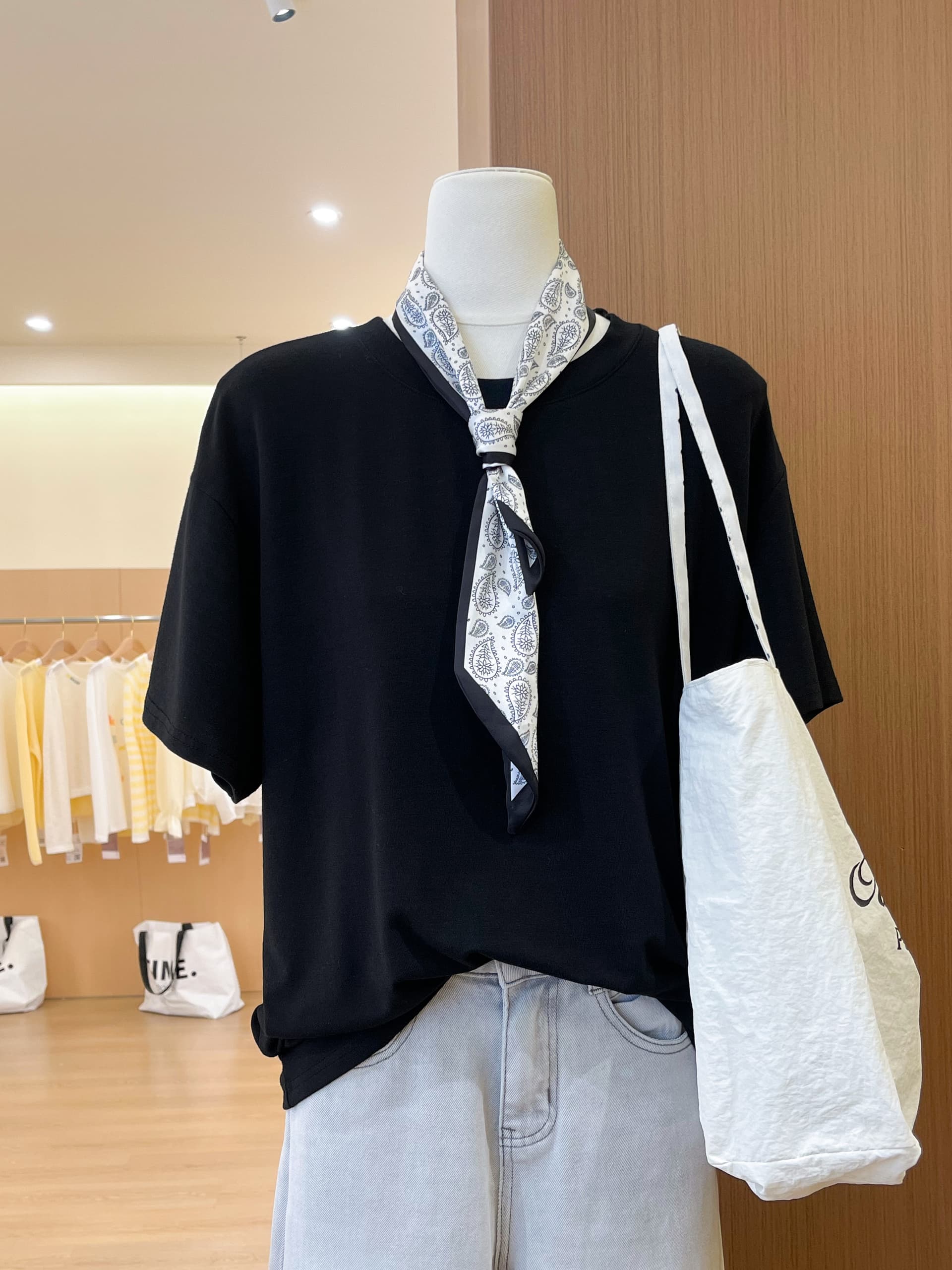 실사 느긋한 바람 화이트 라운드 넥 가을 어깨 반팔 티셔츠 여성 여름 루즈핏 슬림해 보이는 캐주얼 반소매 동정 맨위 상세 이미지 14