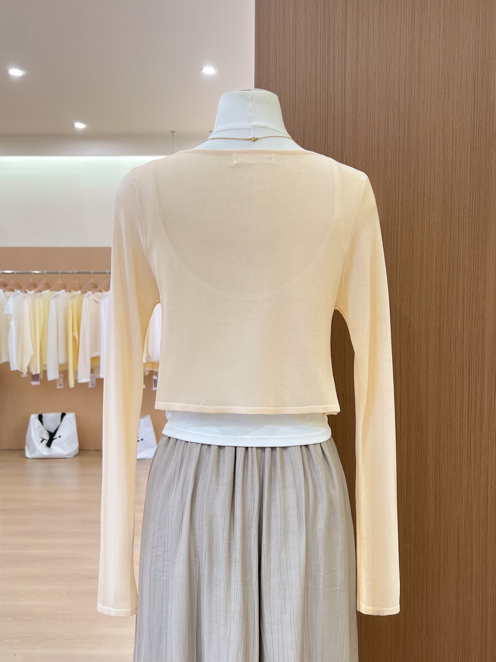 실사 한 부서 싱글 버클 마이크로 ~을 통해 얼음 실크 작은 열림 셔츠 작은 키 하이웨이스트 쇼트 스타일 슬림해 보이는 에어컨 객실 다용도 맨위 상세 이미지 10