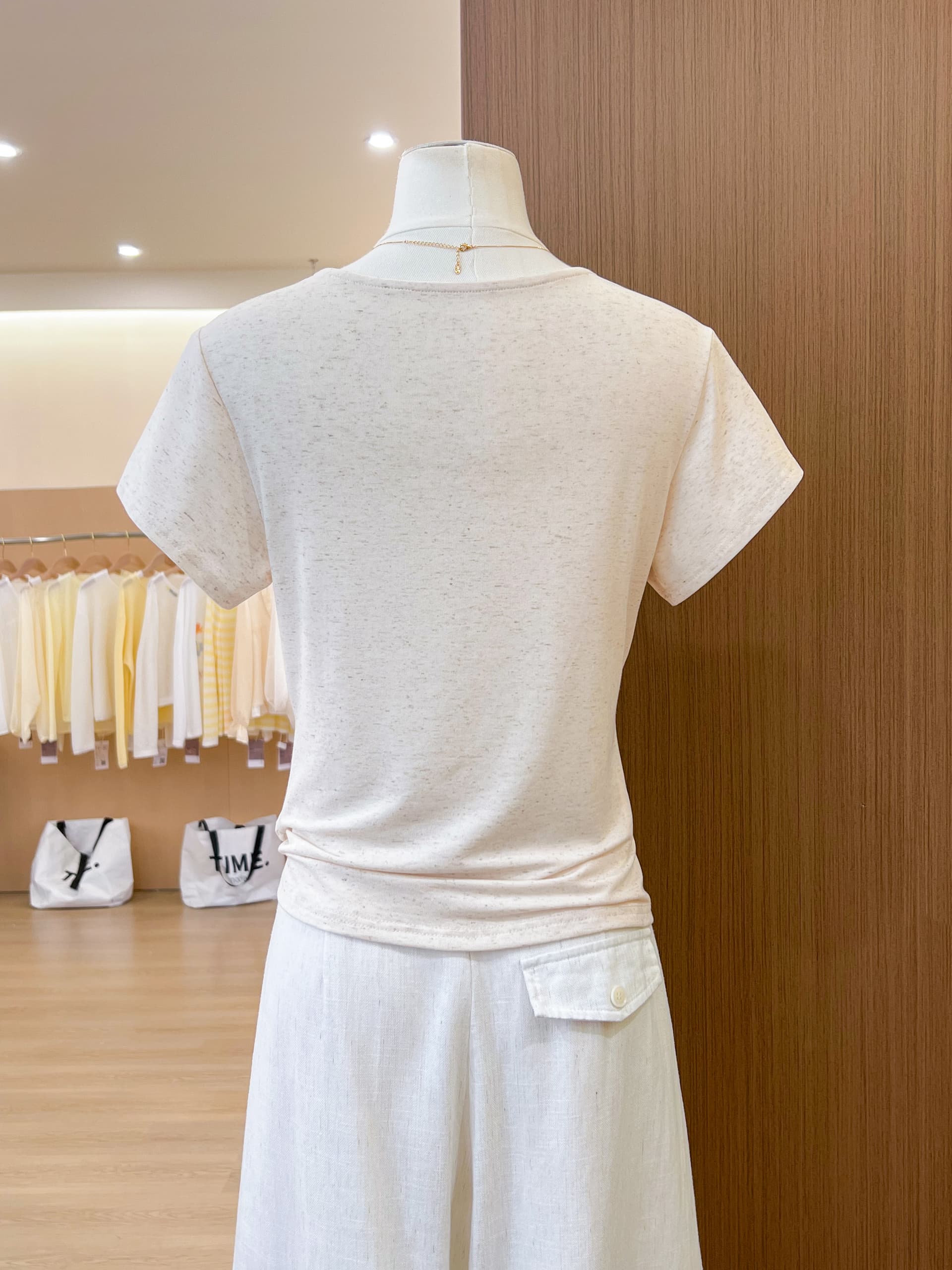 실사 디자인 센스 같이 갔다. 조각 프릴 칼라 반팔 티셔츠 여성 여름 몸매 가꾸기 핀치 Pleat 허리 수축 핫걸 바람 V넥 맨위 상세 이미지 12