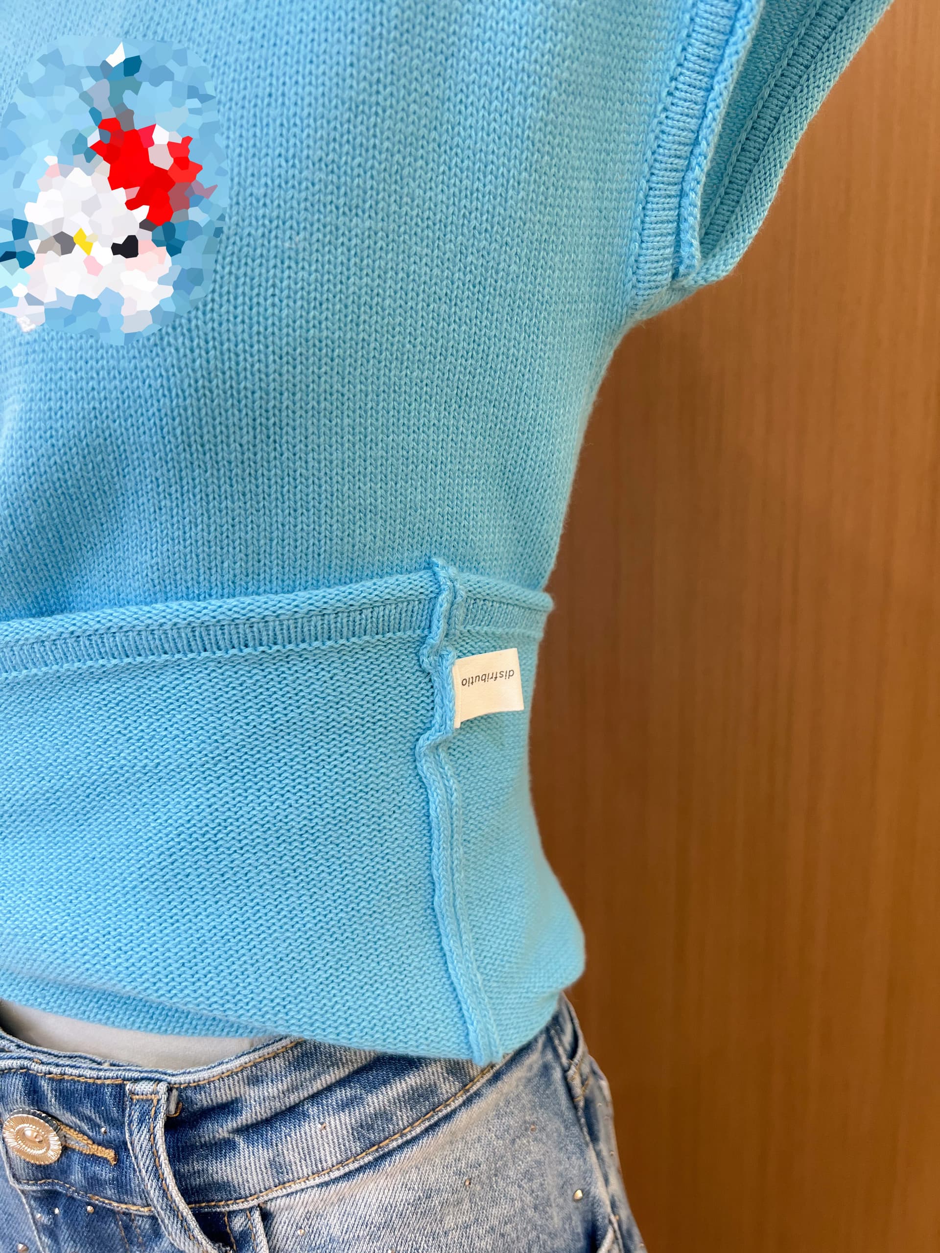 실사 한 부서 연령 감소 만화 고양이 자수 표지 어깨 니트 어깨 상쾌 몸매 가꾸기 다용도 민소매 작은 셔츠 상세 이미지 9