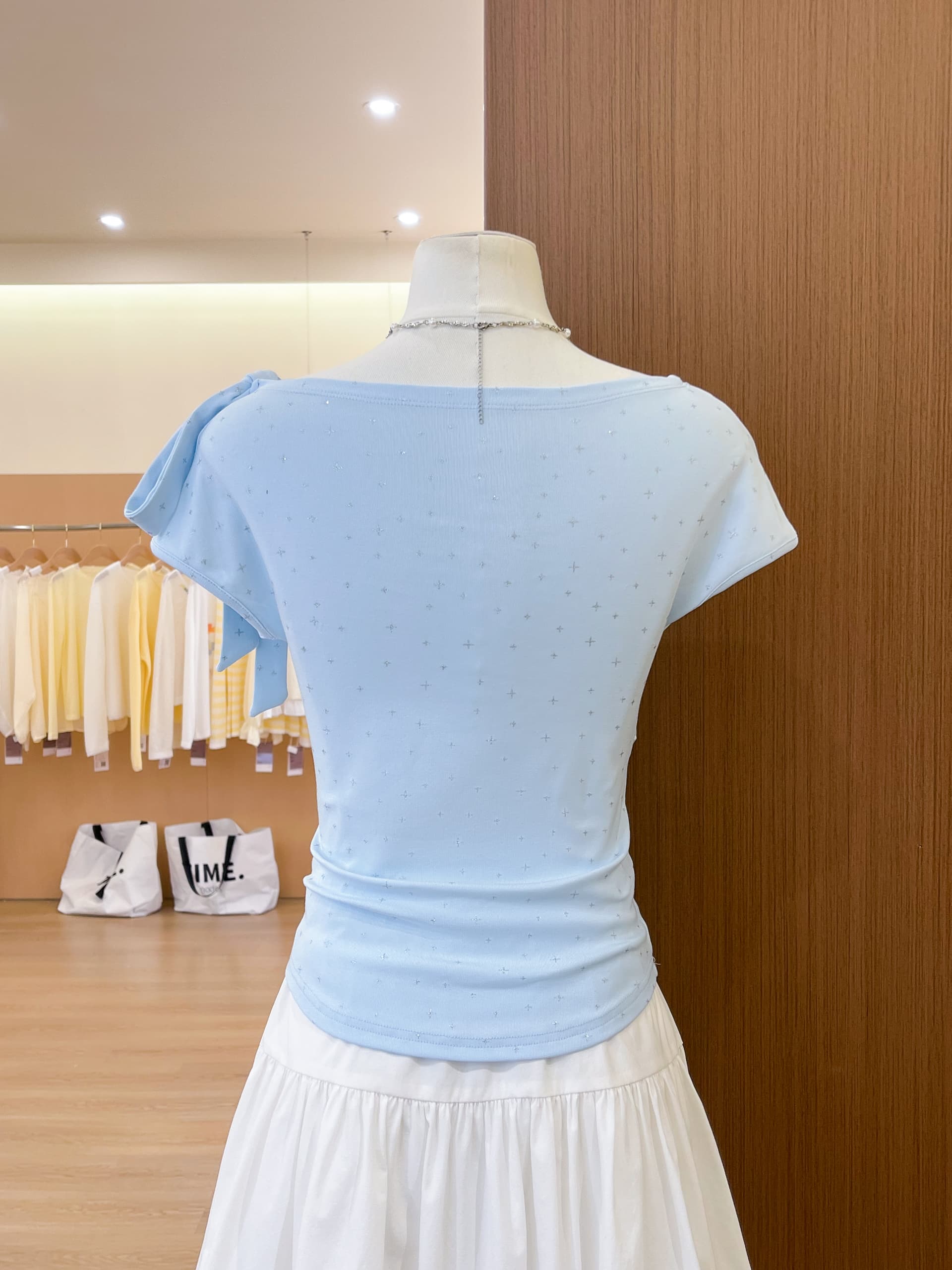 실사 화이트 라운드 넥 작은 날다 소매 트임 뒤집다 측면 반팔 티셔츠 고유 한 싱글 착용 차 인사이드 차 가스 의류 여성 여름 상세 이미지 10