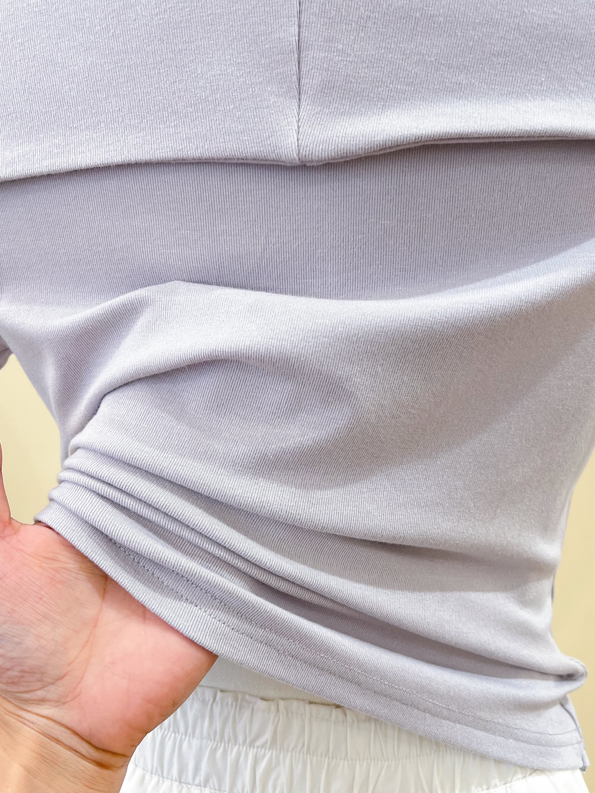 실사 광장 칼라 긍정적 인 어깨 니트 반팔 티셔츠 여성 여름 디자인 센스 작은 대중 몸매 가꾸기 스트랩 맨위 상세 이미지 10