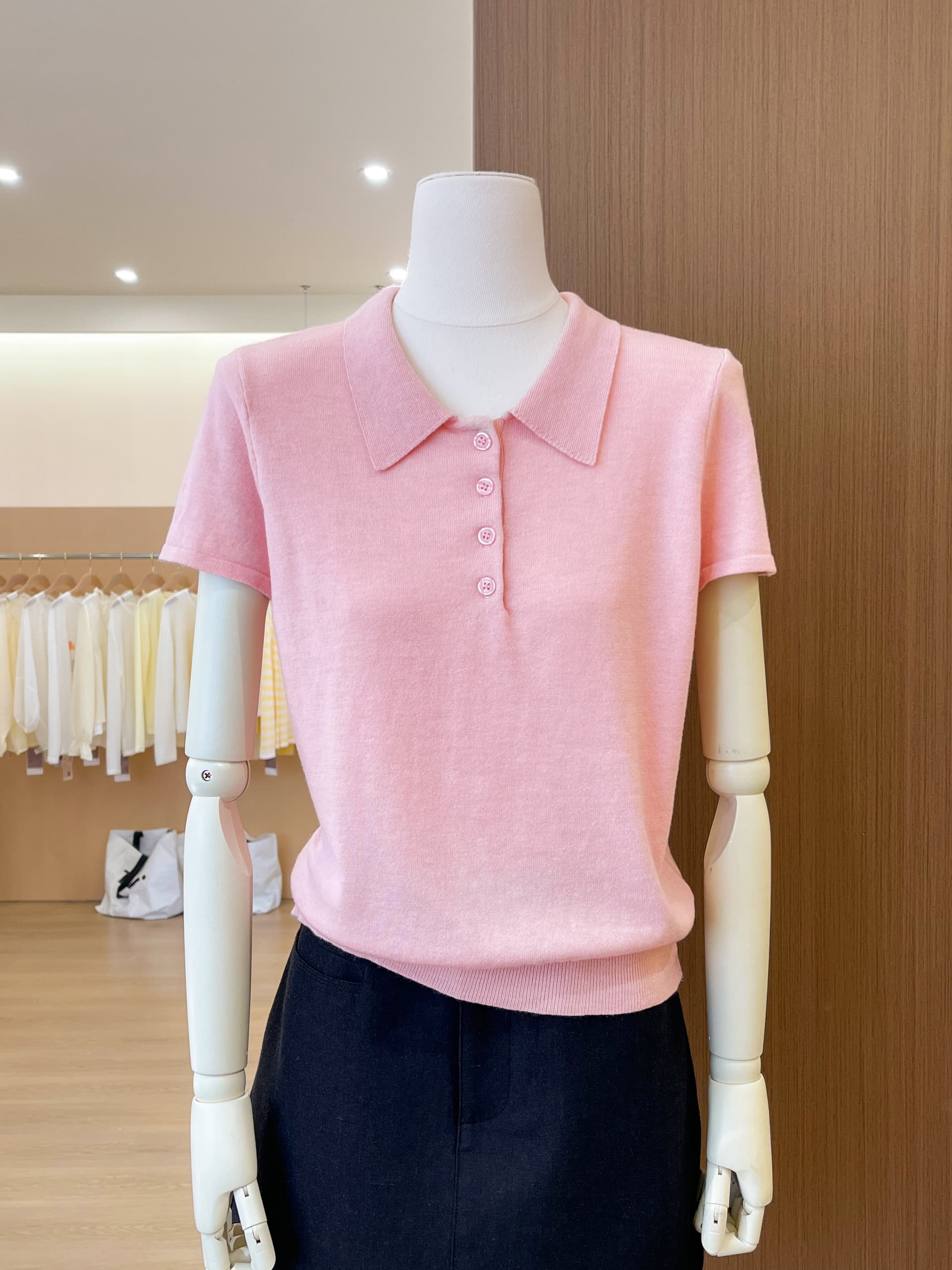 실사 질감 대법원 폴로 칼라 polo 반팔 슬림해 보이는 얇은 스타일 맨위 이미지 5