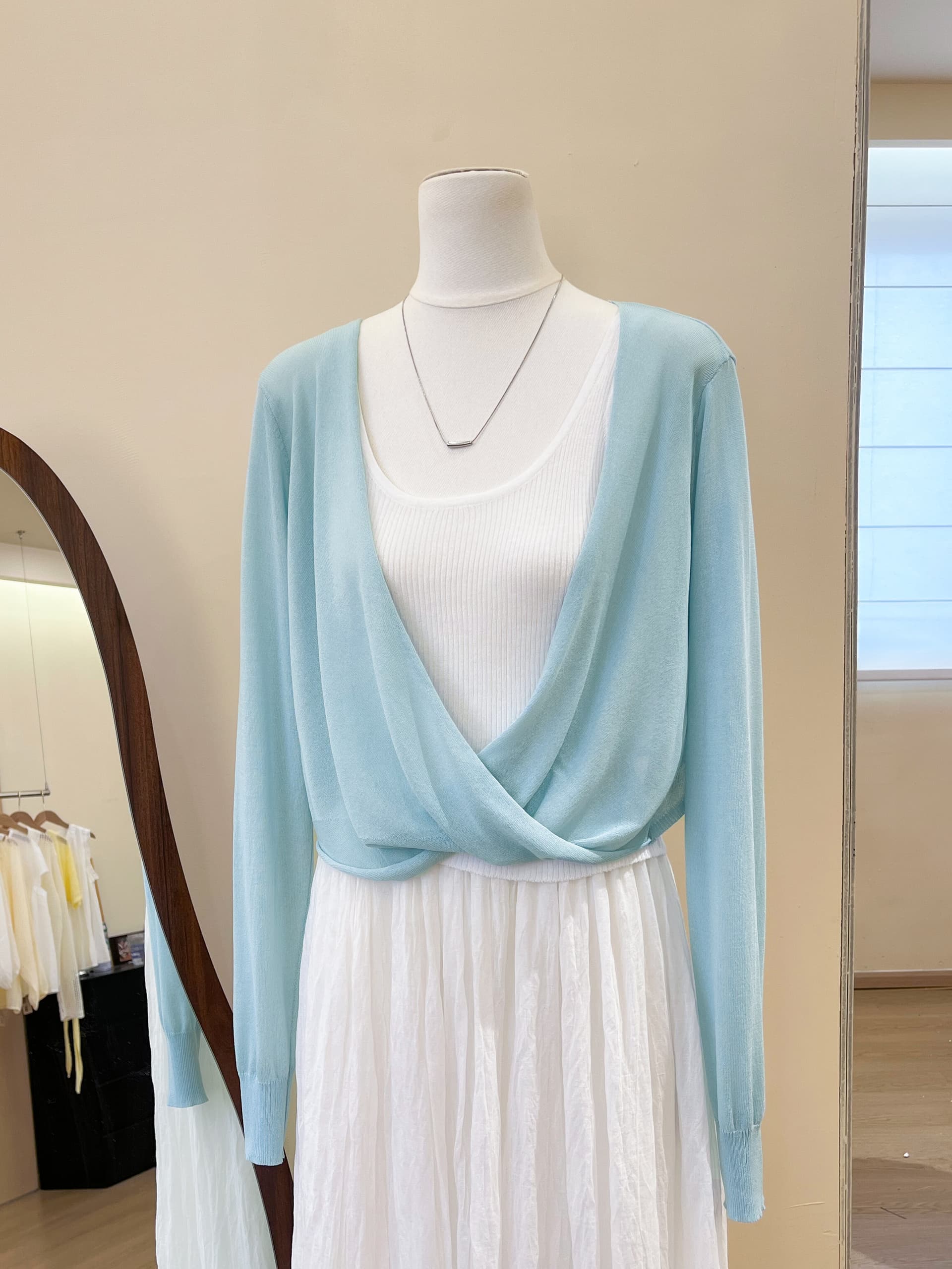 실사 비틀림 ~을 통해 센스 차가운 다용도 편안함 에어컨 셔츠 자외선 차단 외투 이미지 3