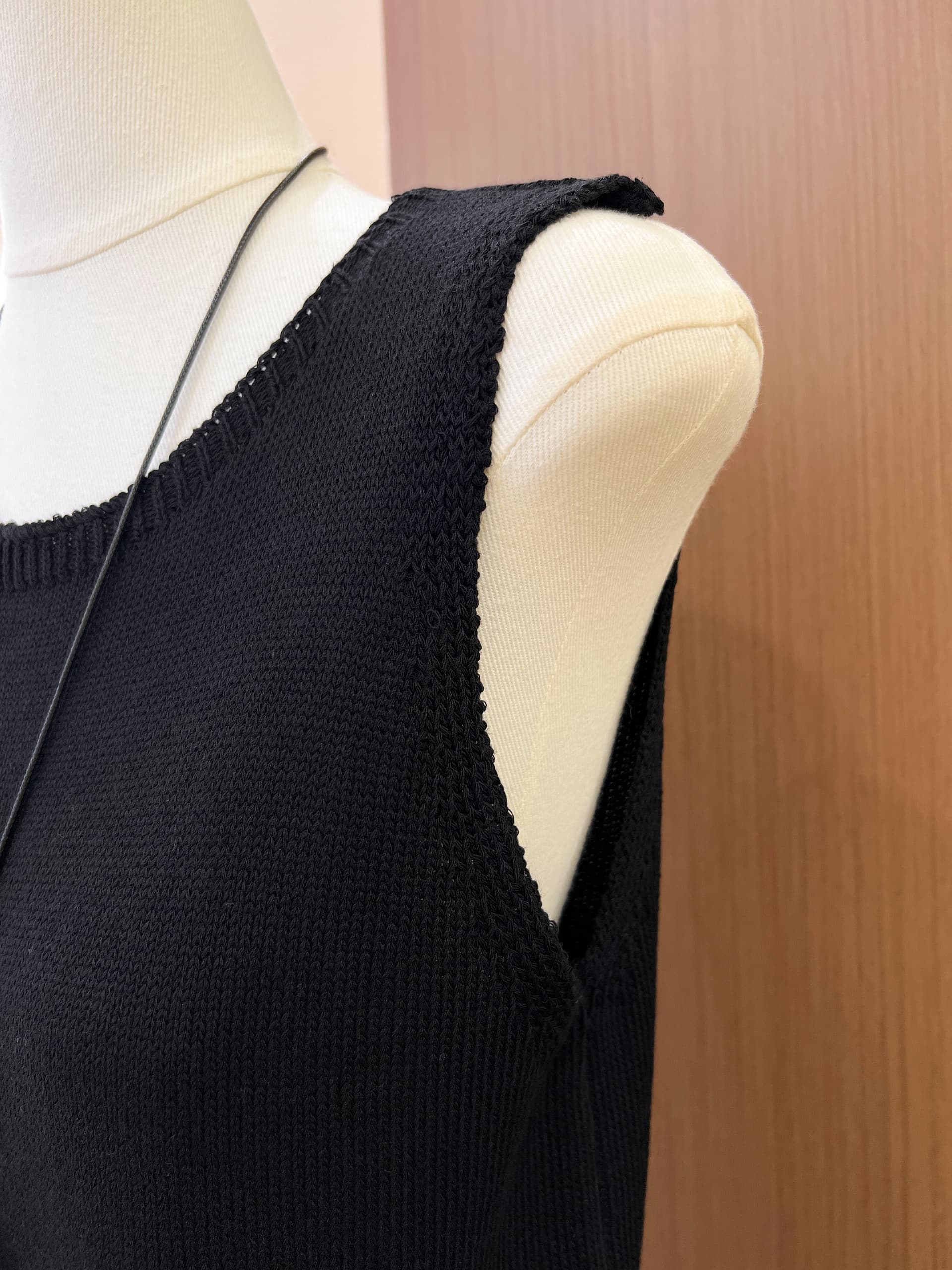 실사 그레이트 착용 ~ 중 니트 조끼 여성 여름 외출용 민소매 슬립 맨위 상세 이미지 5