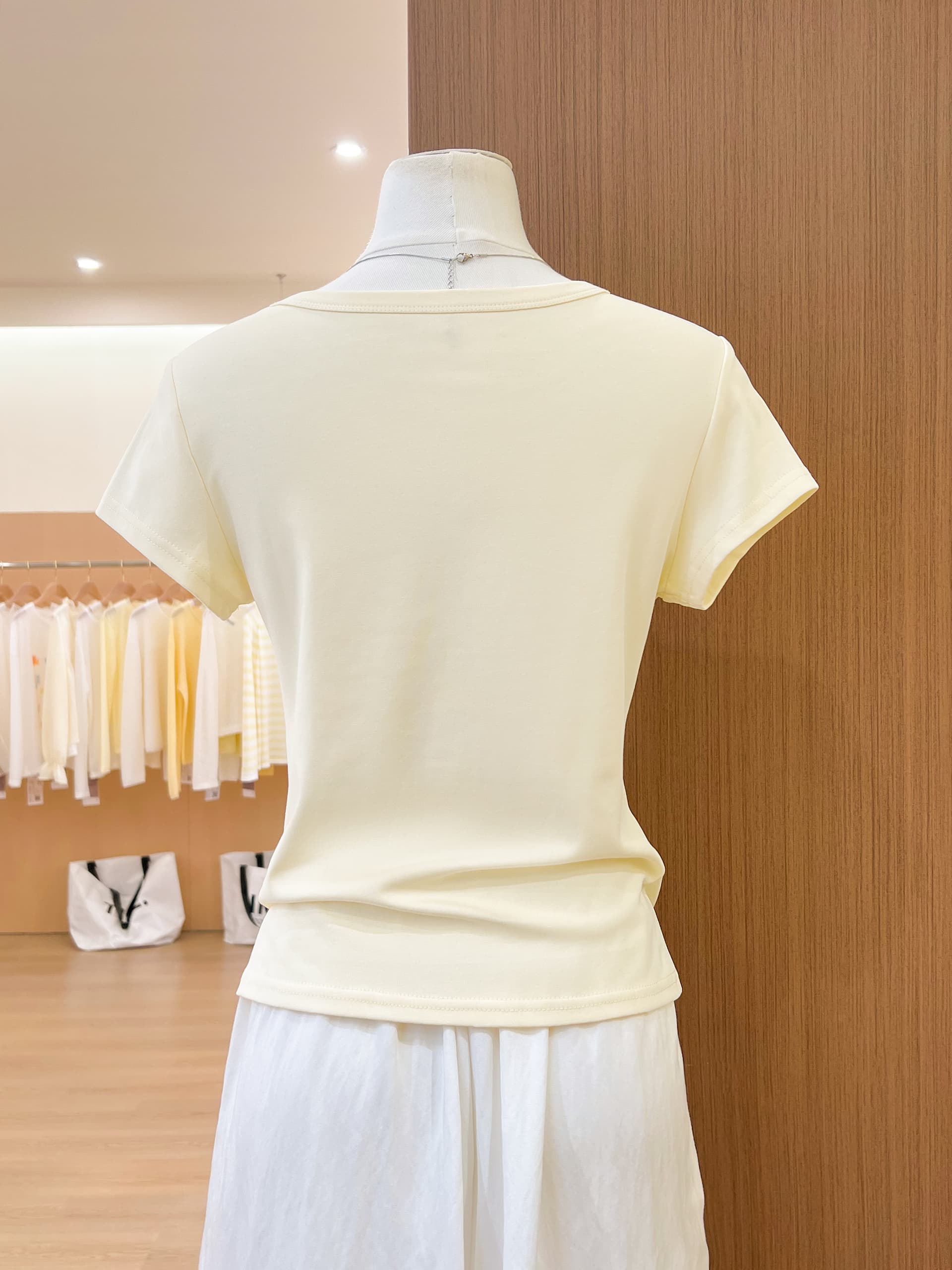 실사 아메리칸 황색 프린트 긍정적 인 어깨 반팔 티셔츠 여성 여름 쇼트 스타일 맨위 상세 이미지 10