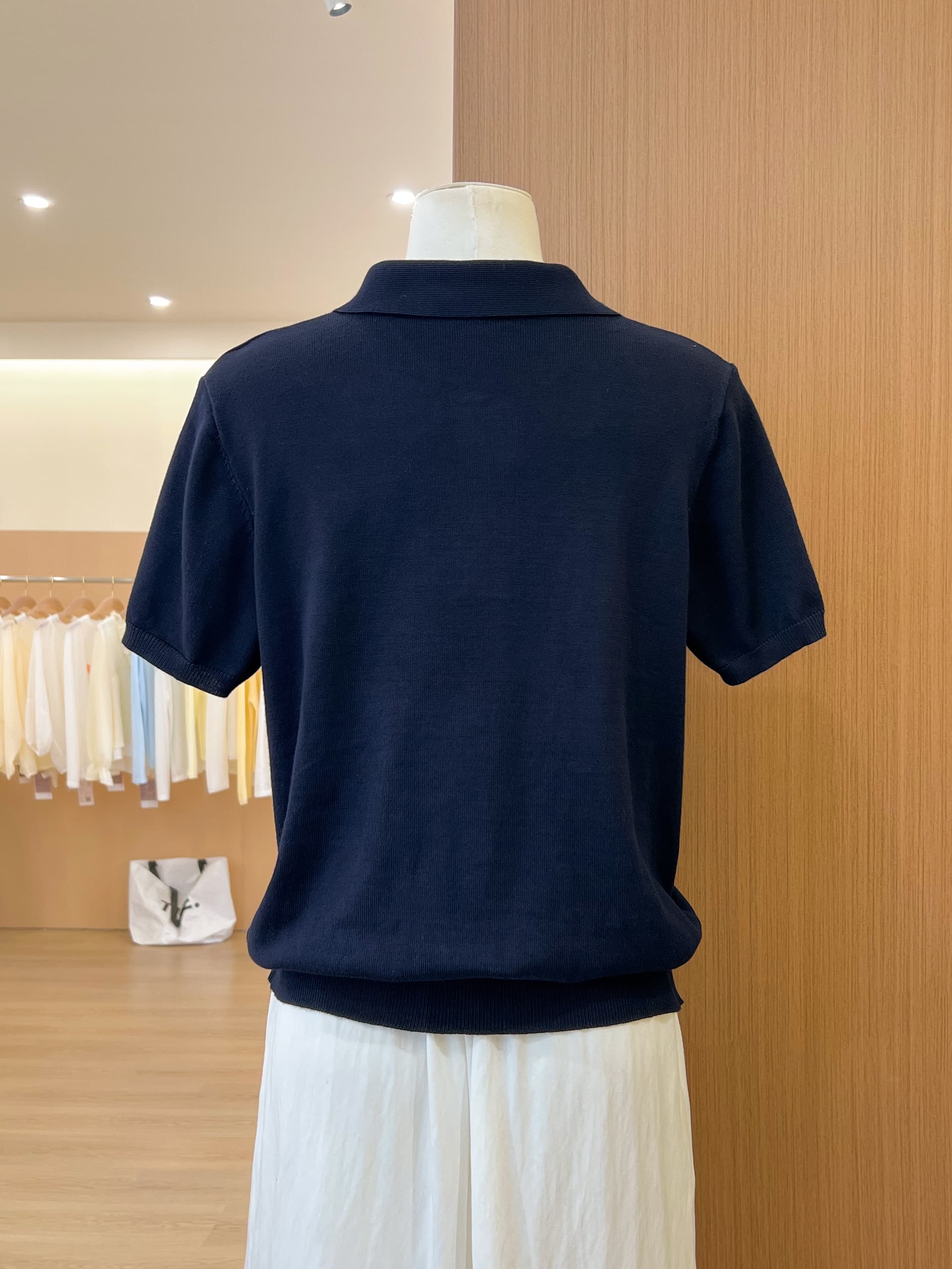 실사 한 부서 페이크 레이어드 POLO 칼라 니트 스웨터 반팔 여성 2026 여름 새로운 얇은 스타일 맨위 상세 이미지 10