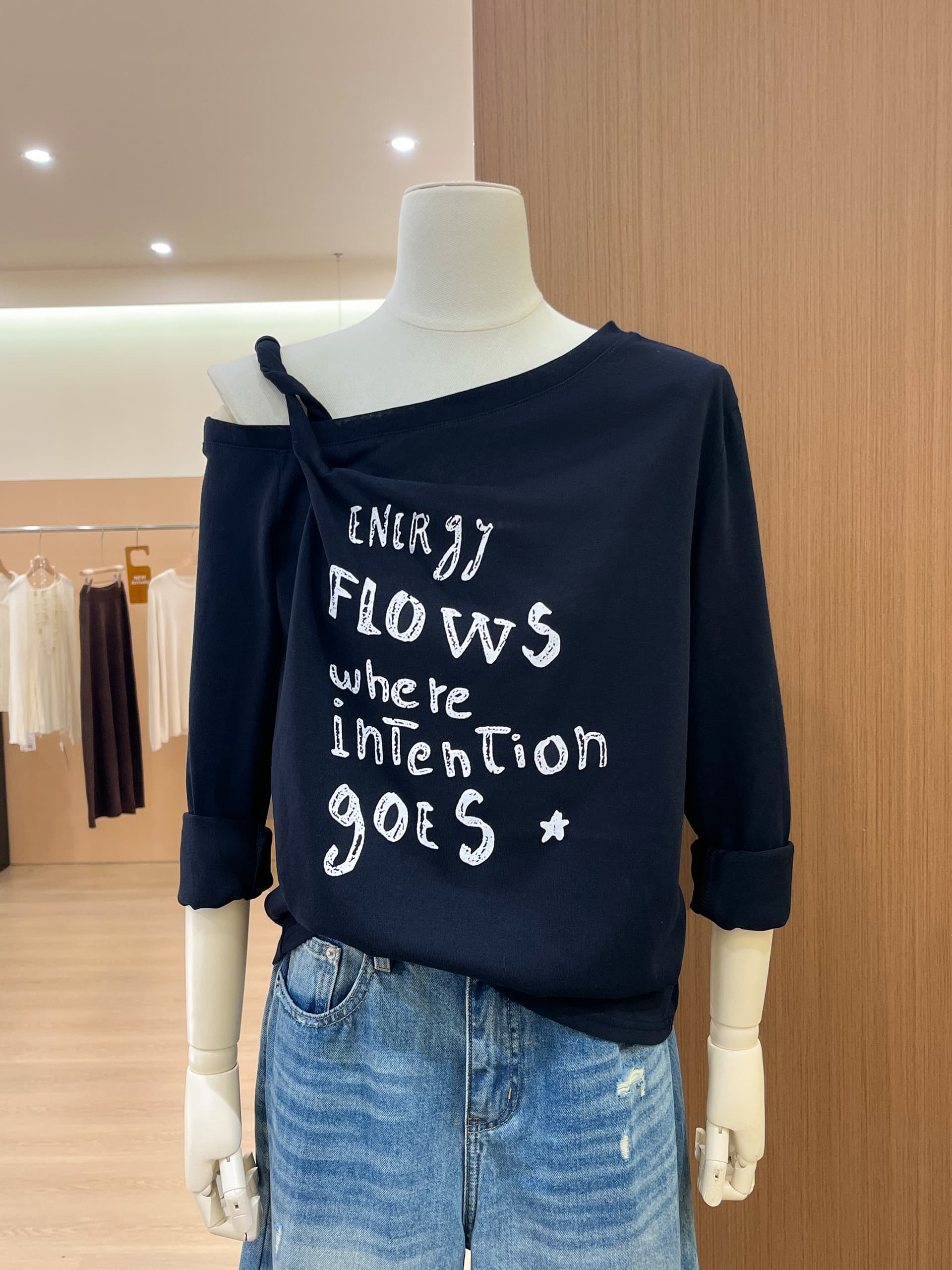 실사 가을 한 부서 아름다운 품격 맨위 디자인 센스 고유 한 Chic 작은 대중 회색 비스듬한 어깨 티셔츠 상세 이미지 22
