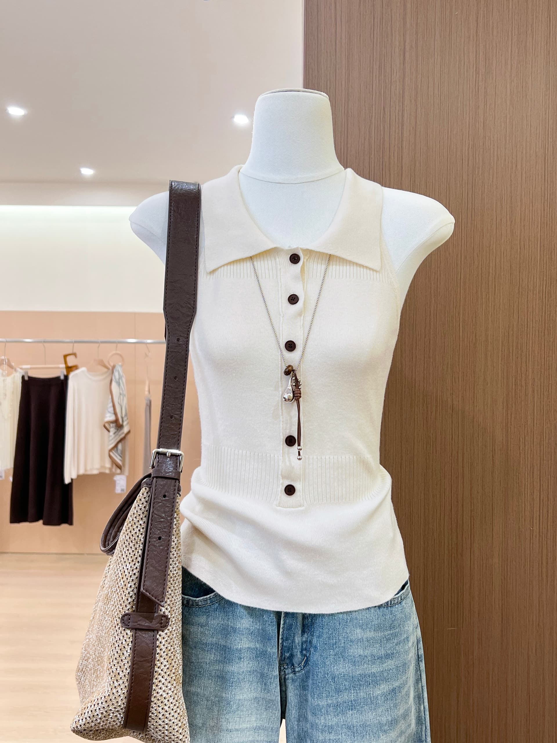 실사 레트로 스타일 POLO 칼라 몸매 가꾸기 털 니트 스웨터 여성 다용도 이미지 2