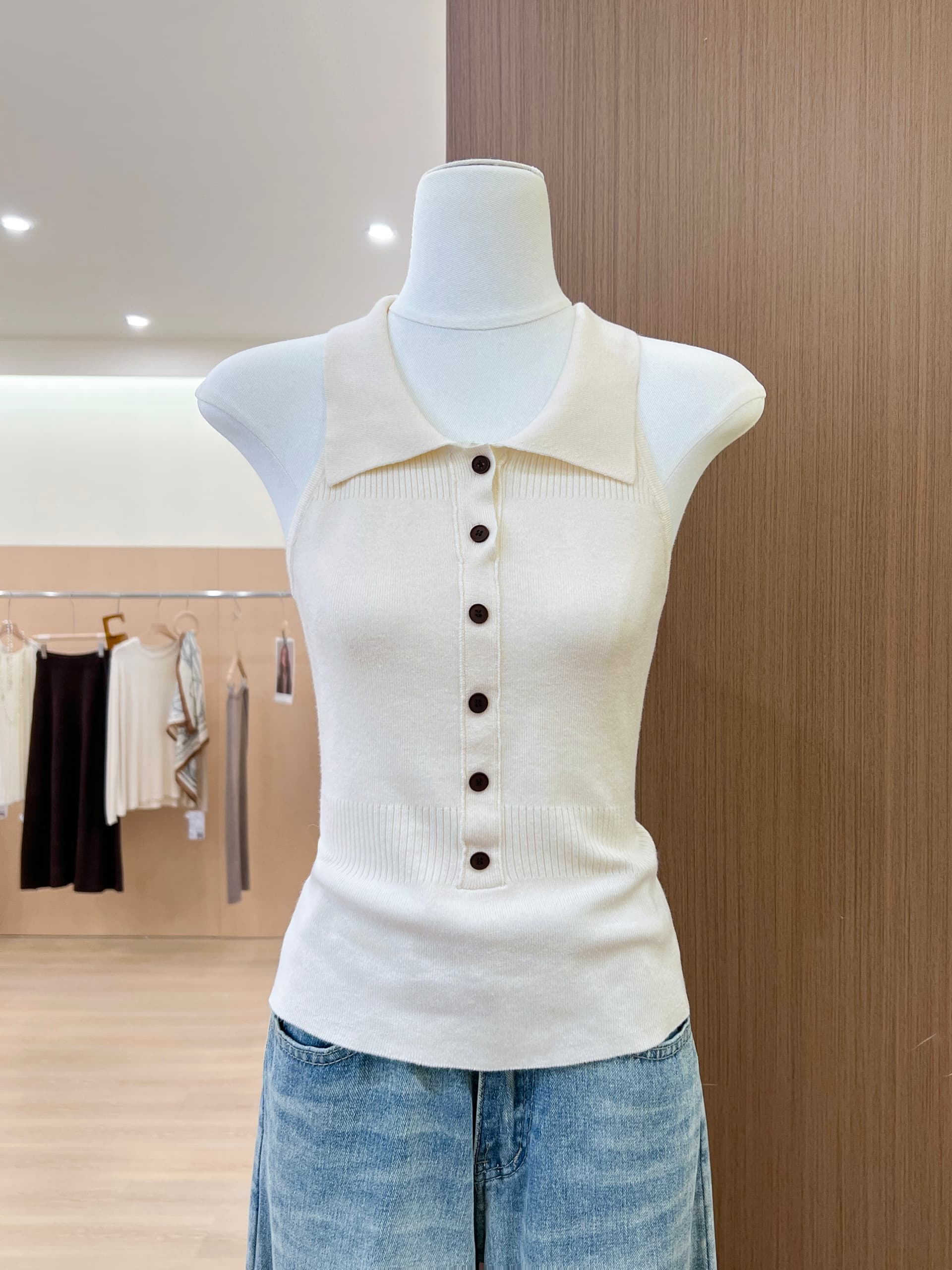 실사 레트로 스타일 POLO 칼라 몸매 가꾸기 털 니트 스웨터 여성 다용도 상세 이미지 6