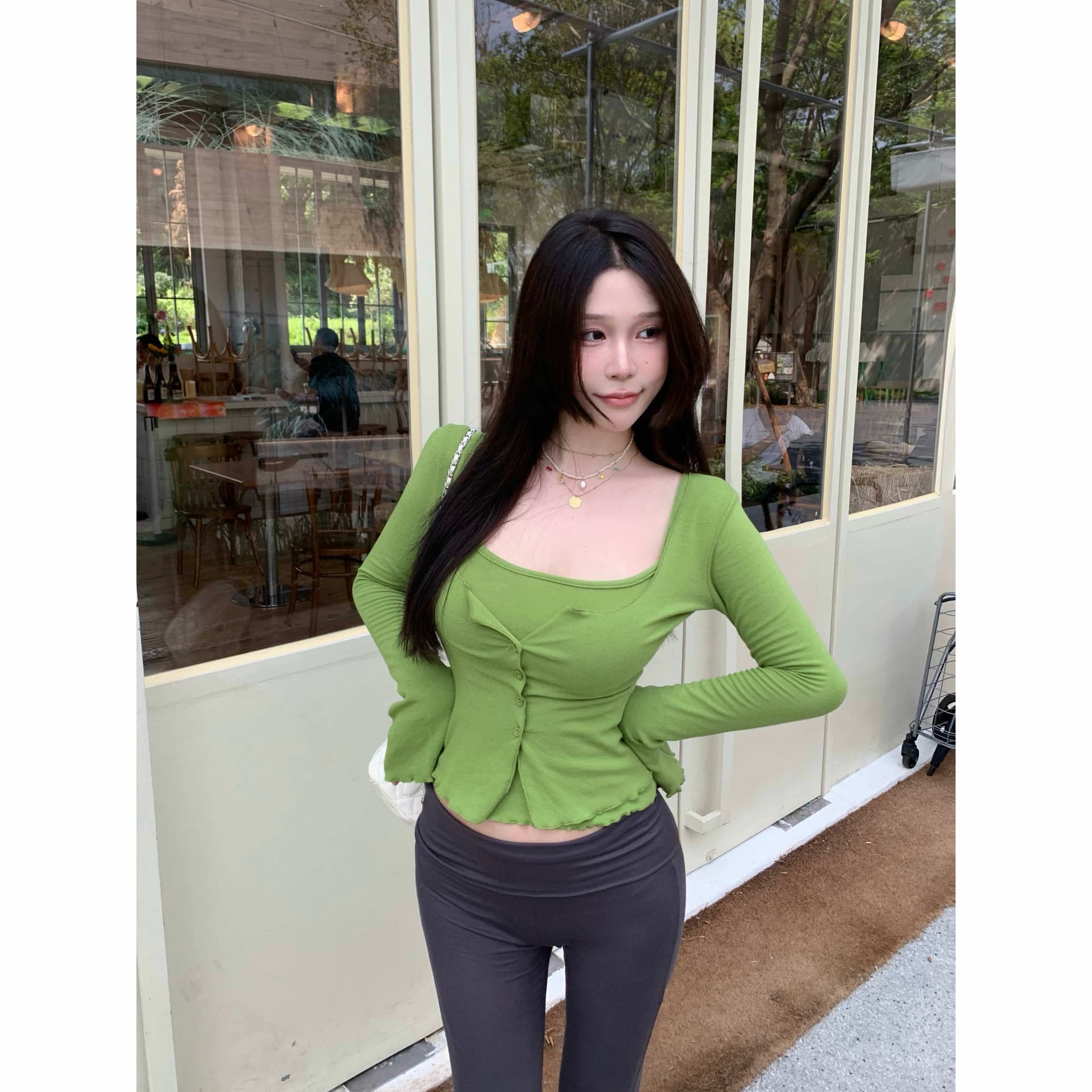 실사 정가 느긋한 핑크색 오픈 가디건 외출용 캐미솔 티셔츠 맨위 투피스 세트 이미지 5
