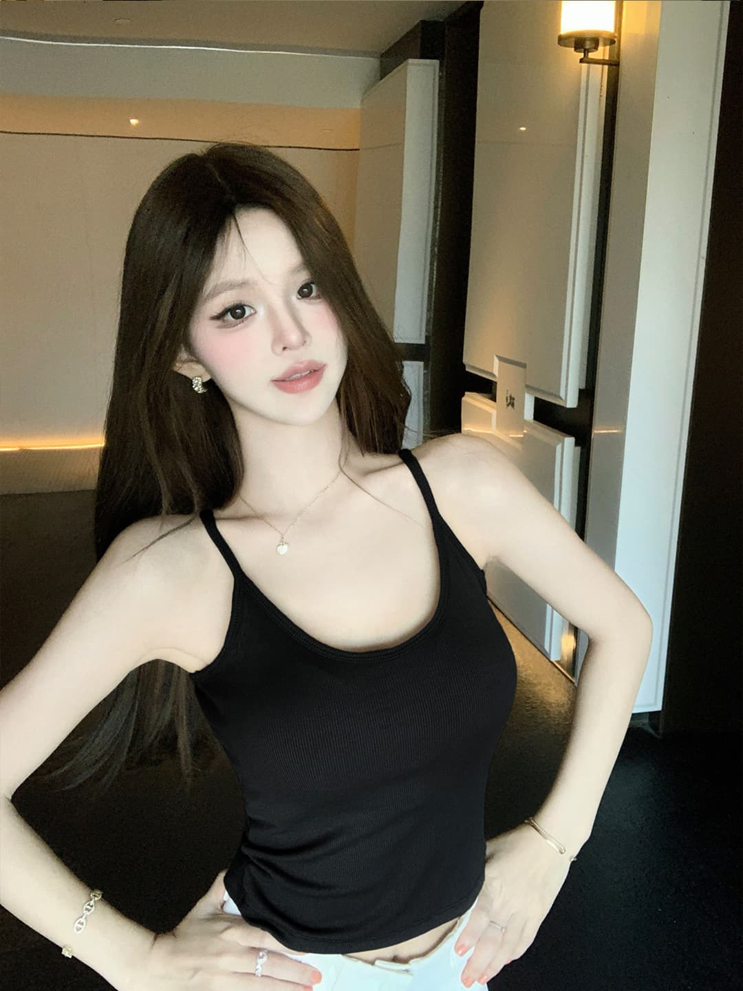 실사 정가 캐미솔 몸매 가꾸기 아름다움 뒤로 상세 이미지 9