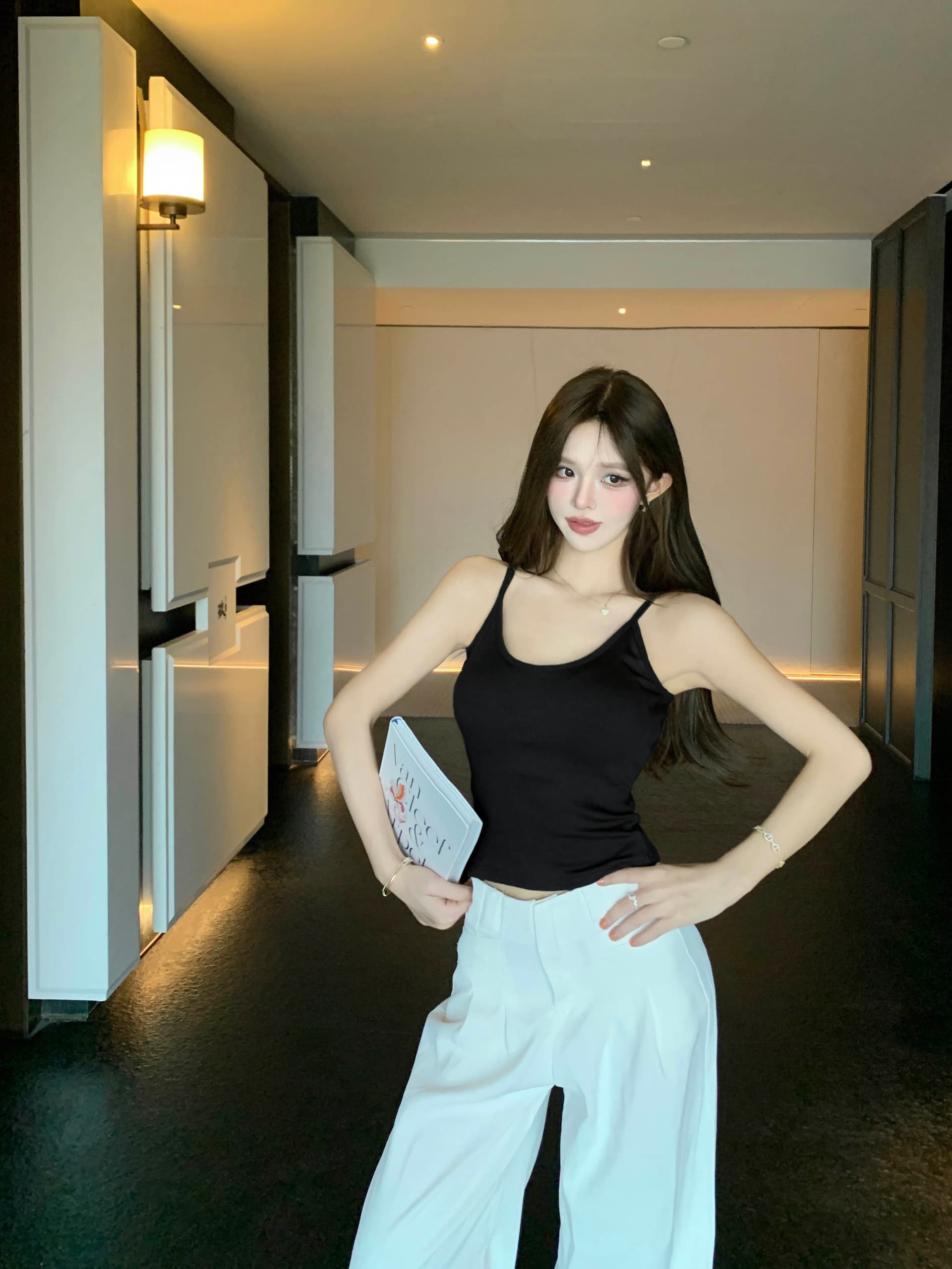 실사 정가 캐미솔 몸매 가꾸기 아름다움 뒤로 상세 이미지 5