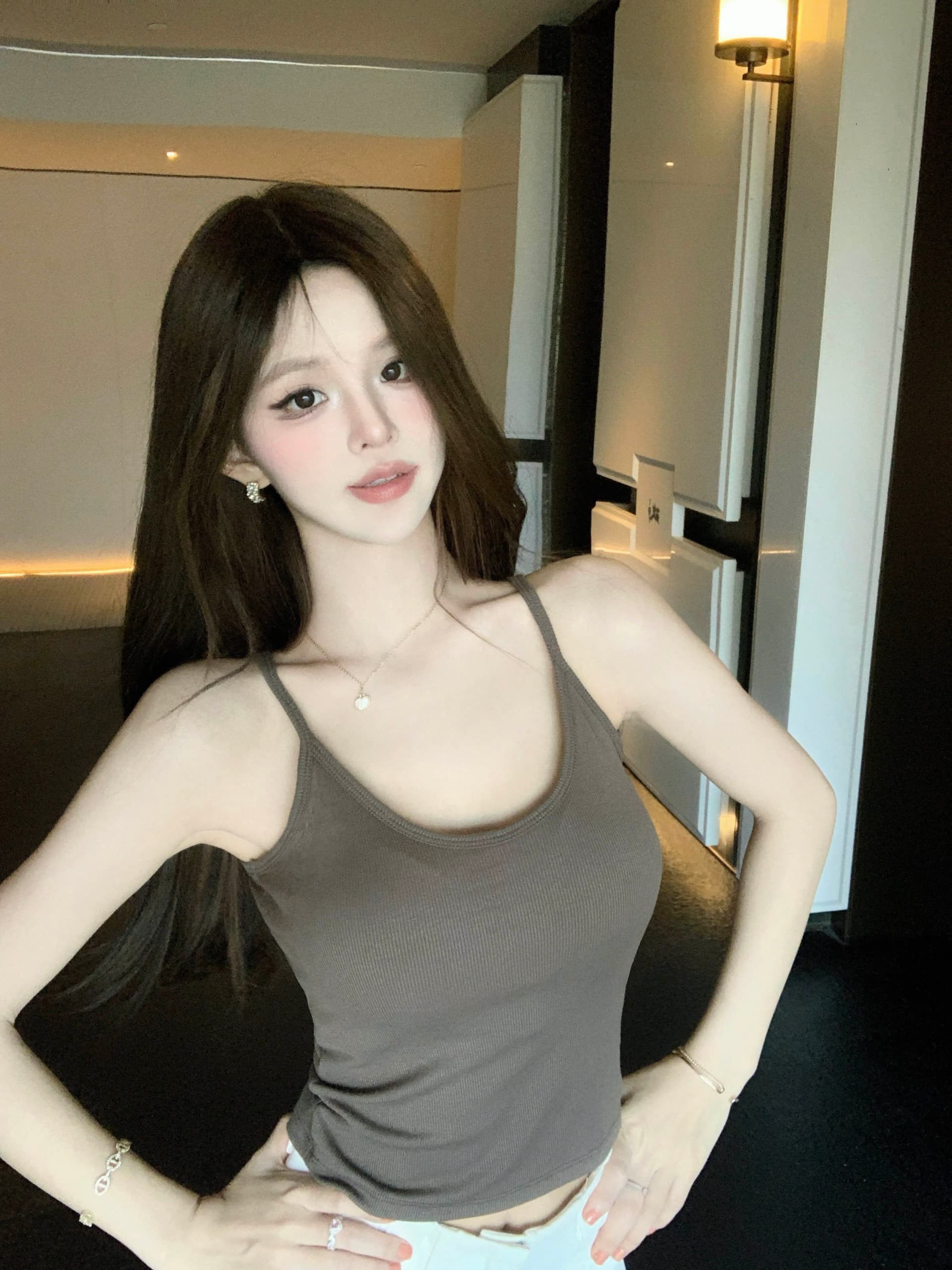 실사 정가 캐미솔 몸매 가꾸기 아름다움 뒤로 상세 이미지 29