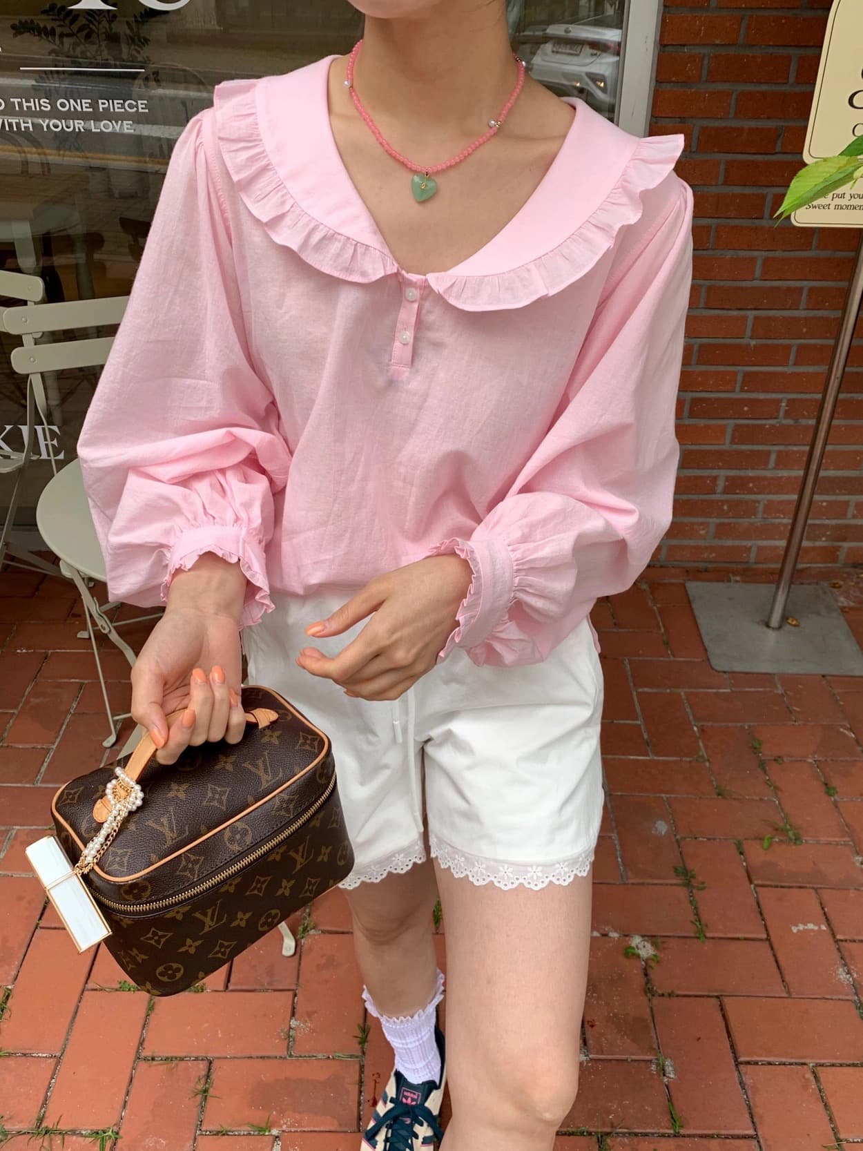 지금 이른 봄 연령 감소 베이비 칼라 품격 캐주얼 셔츠 상세 이미지 7