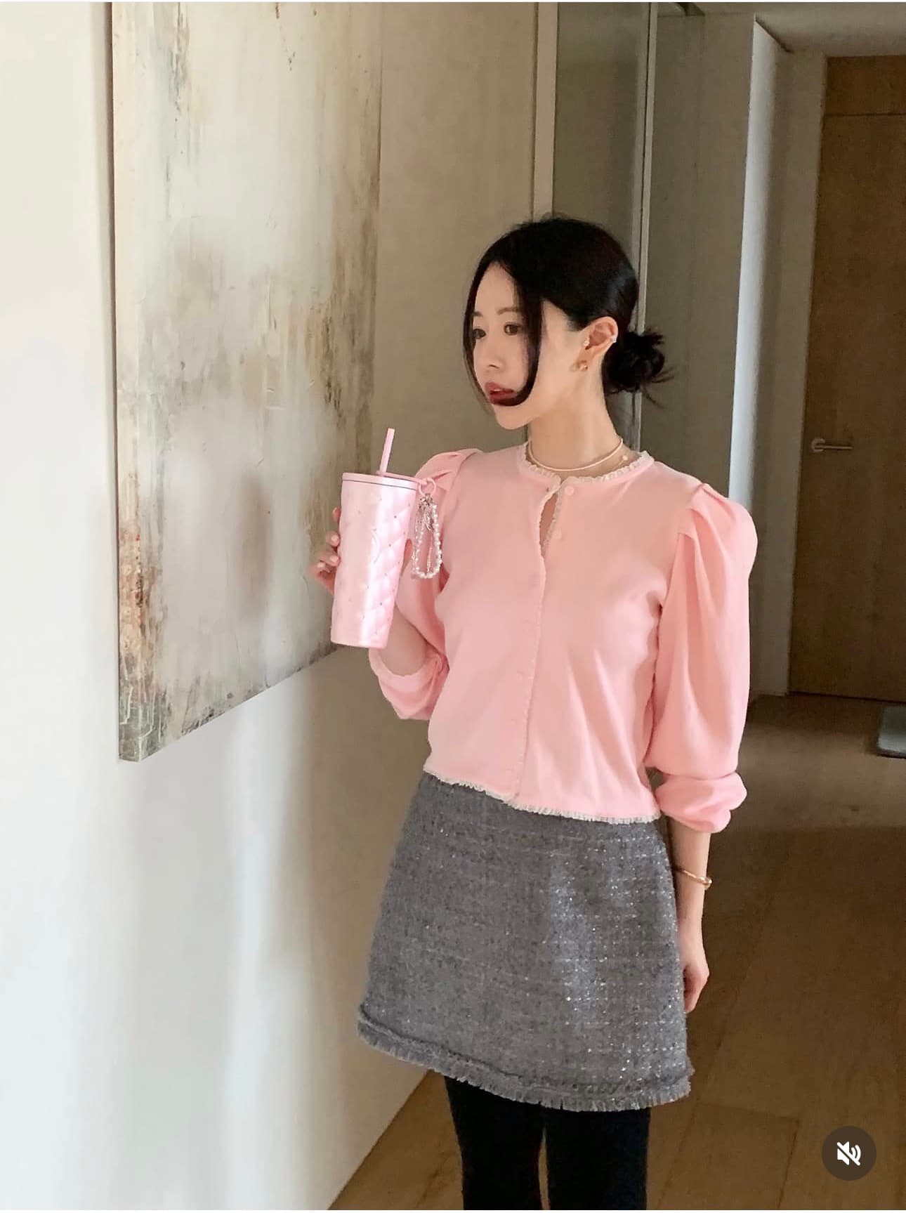 달콤함 품격 거품 소매 티셔츠 상세 이미지 5