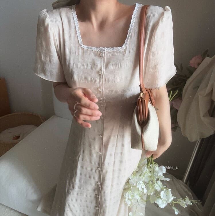 재고 있음 프랑스식 복잡한 고대 칼라 품격 레이스업 허리 수축 슬림해 보이는 드레스