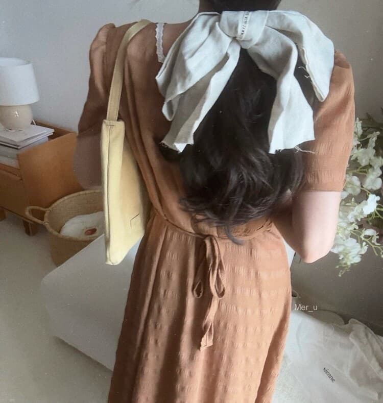 재고 있음 프랑스식 복잡한 고대 칼라 품격 레이스업 허리 수축 슬림해 보이는 드레스 상세 이미지 14