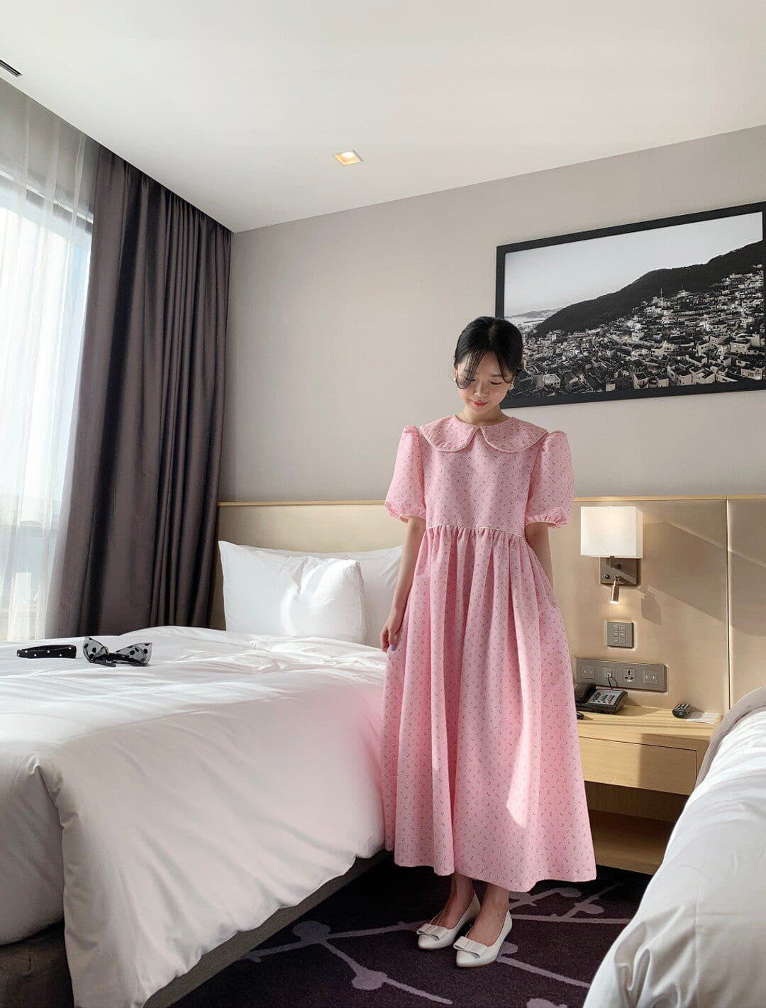 재고 있음 품격 연령 감소 베이비 칼라 루즈핏 드레스 상세 이미지 26