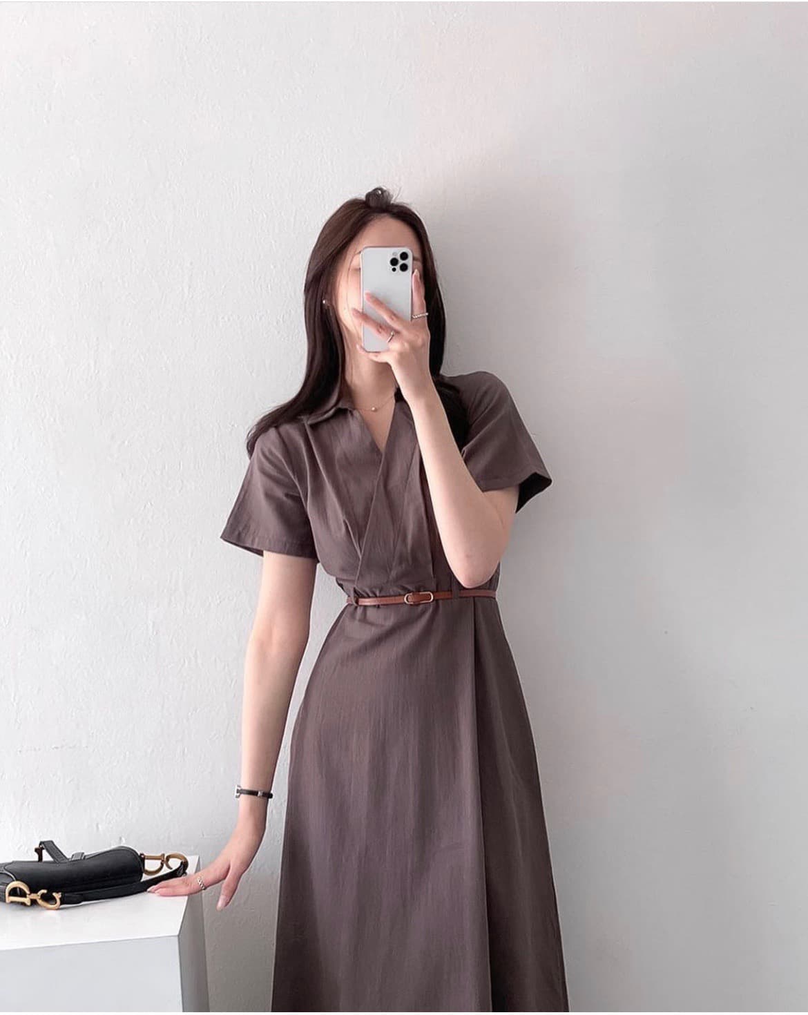 재고 있음 작은 대중 품격 허리 수축 드레스