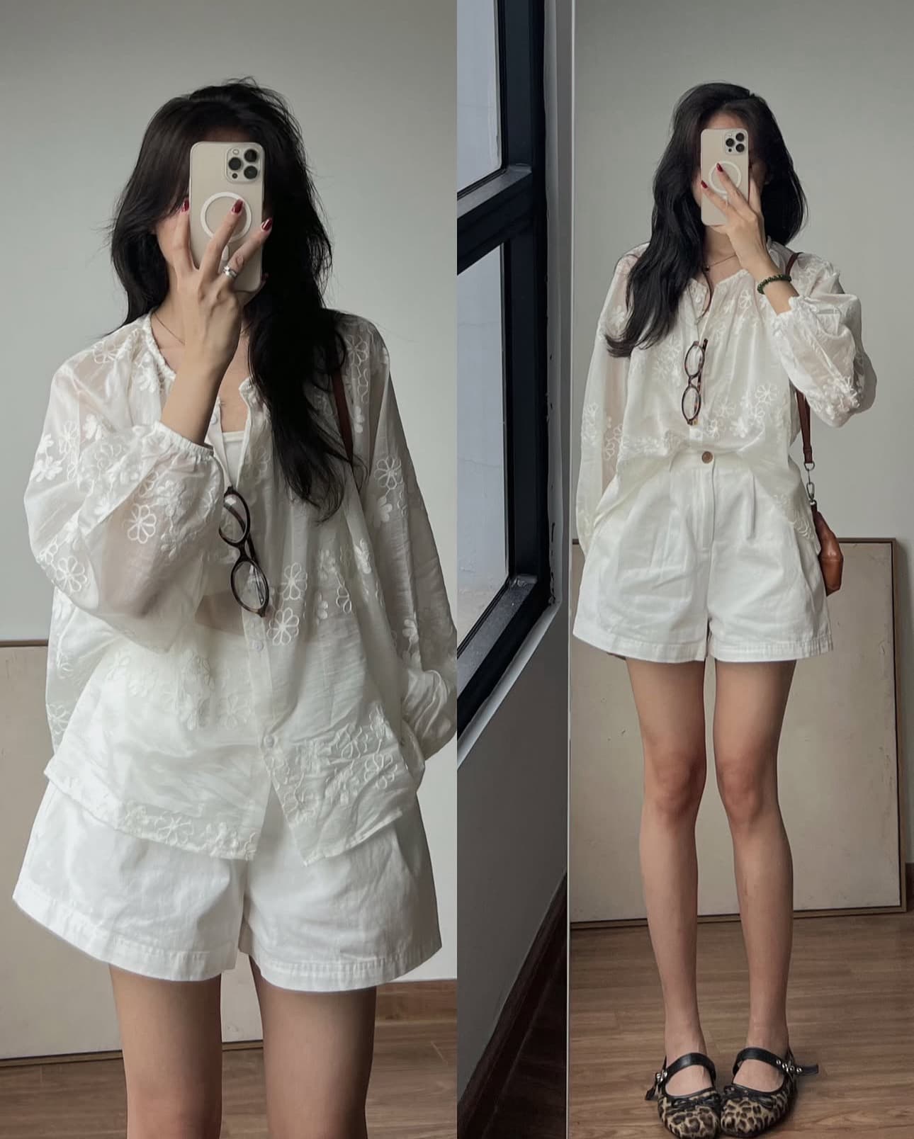 재고 있음 레트로 자카드 루즈핏 셔츠