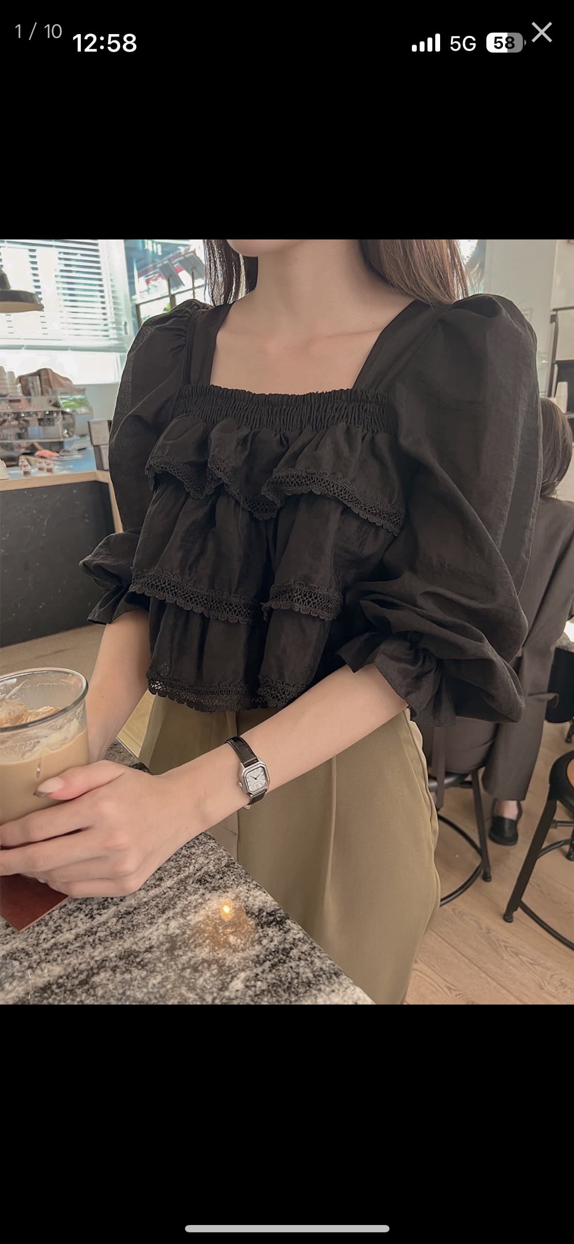 재고 있음 품격 레이스 패치워크 다용도 맨위 이미지 3