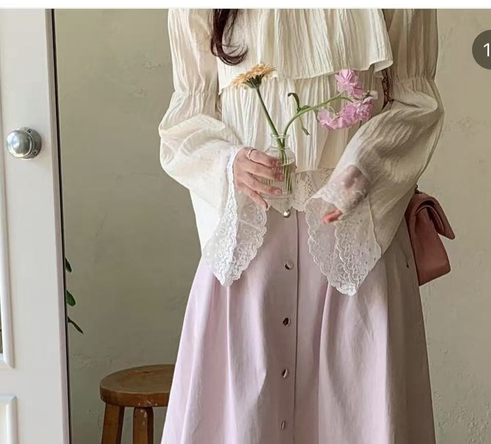 재고 있음 우아함 품격 광장 칼라 셔츠 상세 이미지 7