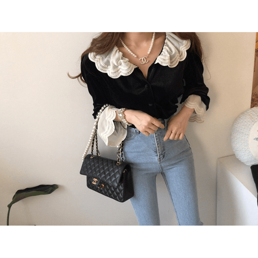 재고 있음 프랑스식 레이스 패치워크 품격 맨위 이미지 5