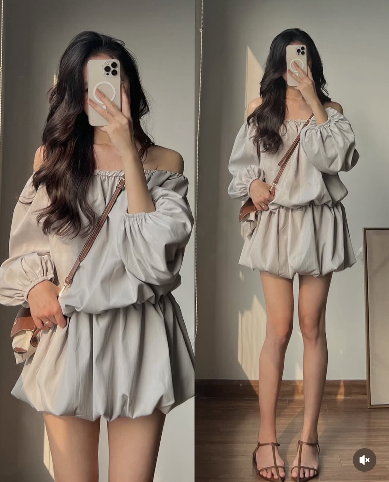 재고 있음 작은 대중 품격 오프숄더 드레스 상세 이미지 14